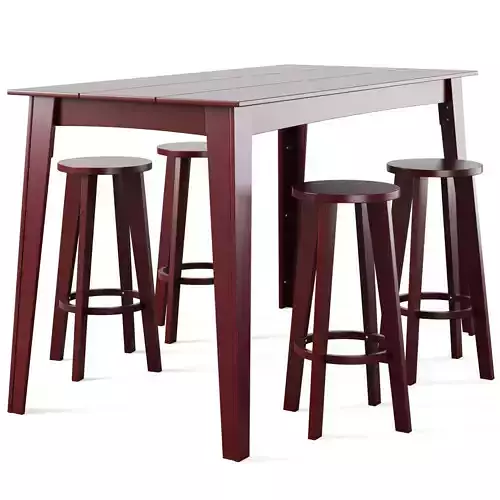 Alfresco Bar Table and Norm Bar Stool by Loll designs 3D model