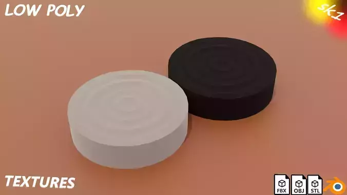 checker Low-poly 3D model