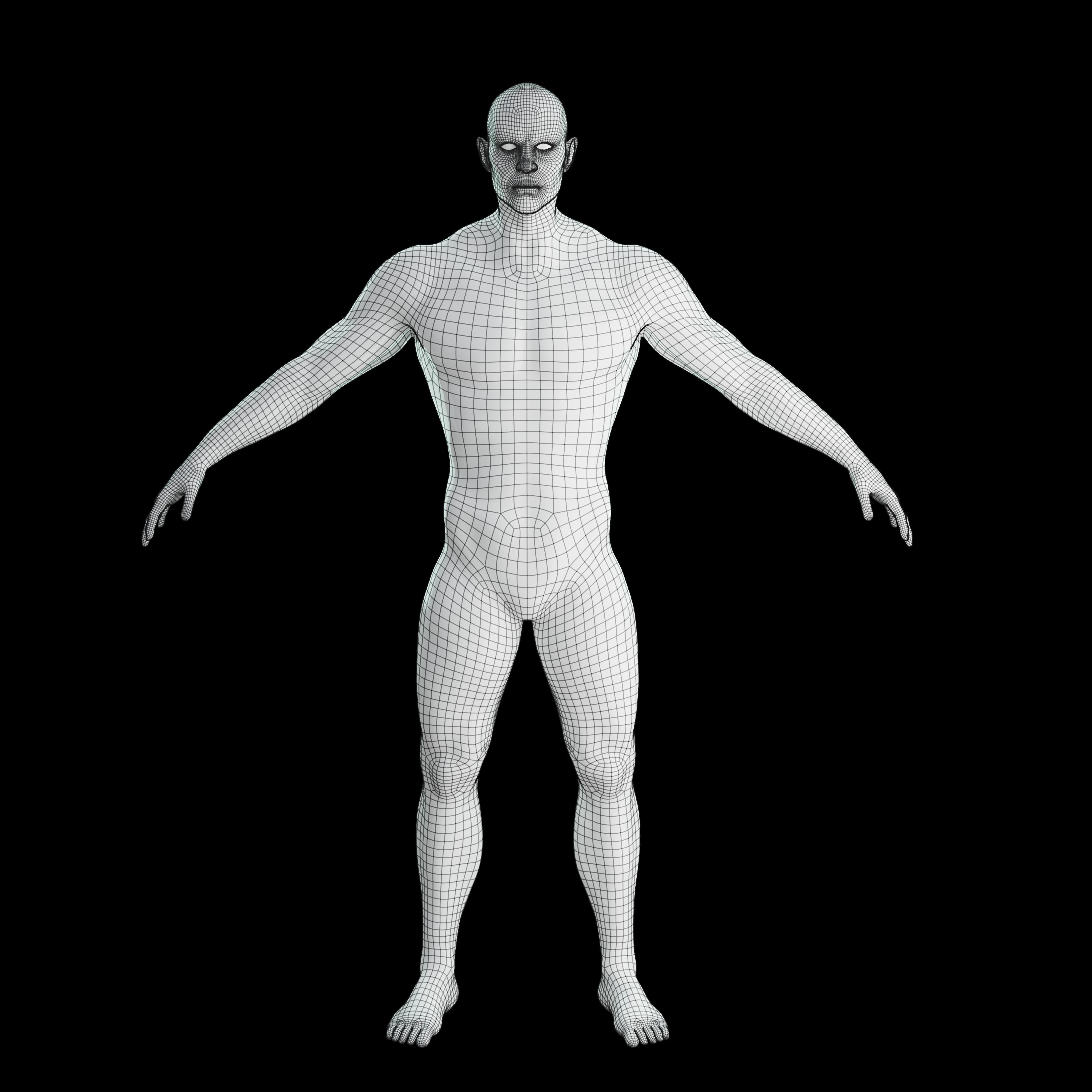 basemesh Man Low-poly 3D model_2