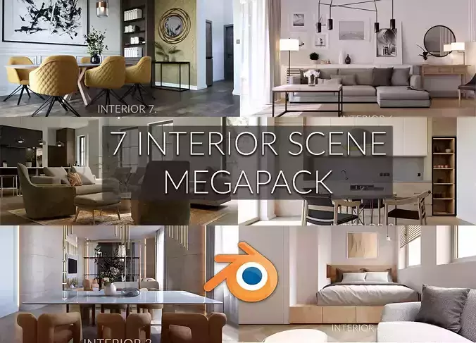 7 Interiors MegaPack 3D model