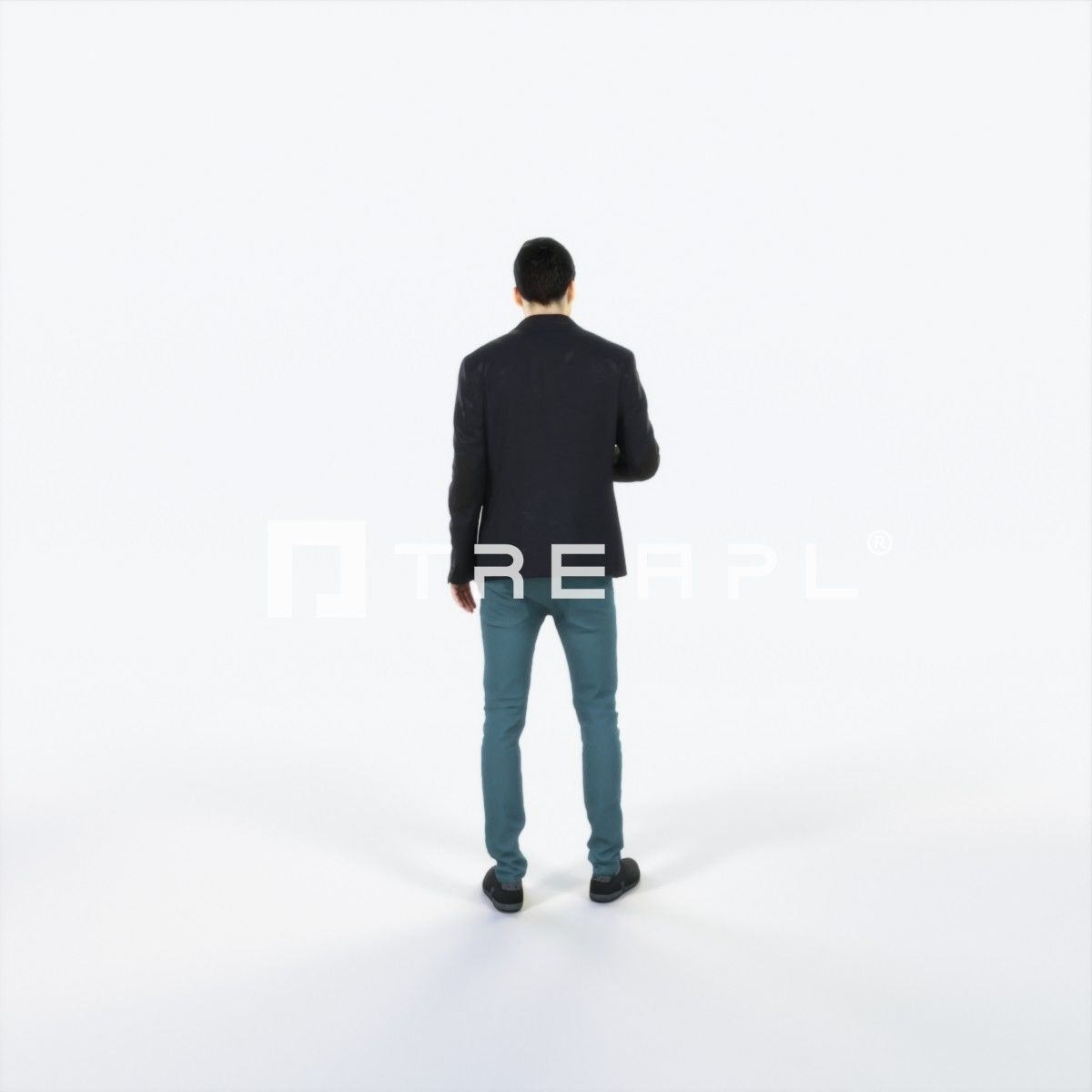 Prime 05G Champagne Glass Casual Man Low-poly 3D model_4