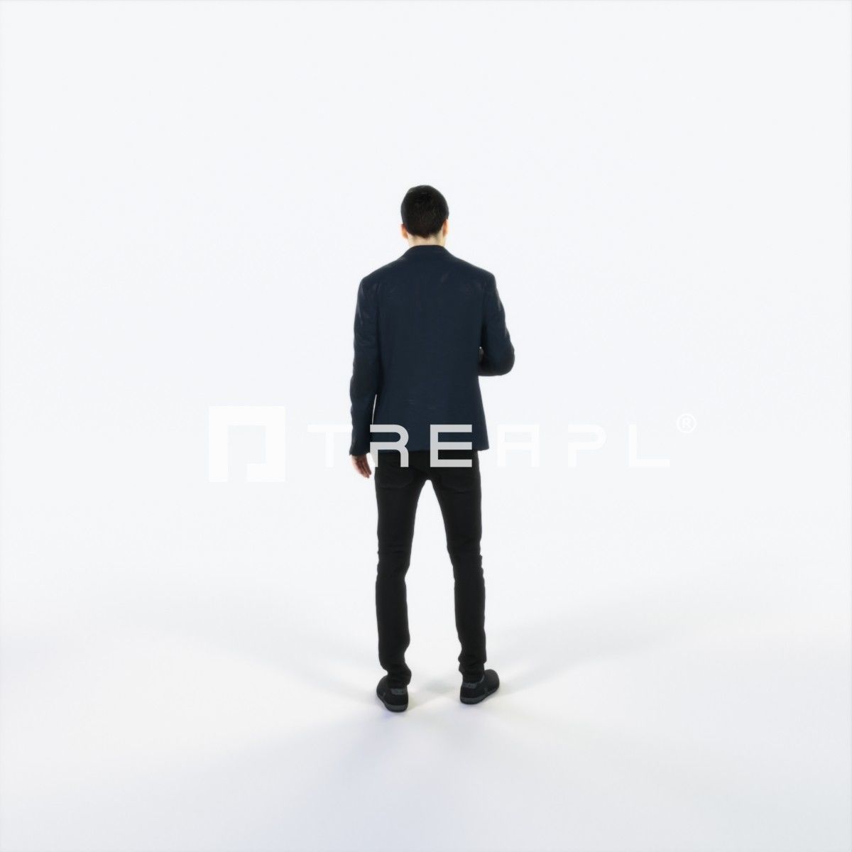 Prime 05F Champagne Glass Casual Man Low-poly 3D model_4