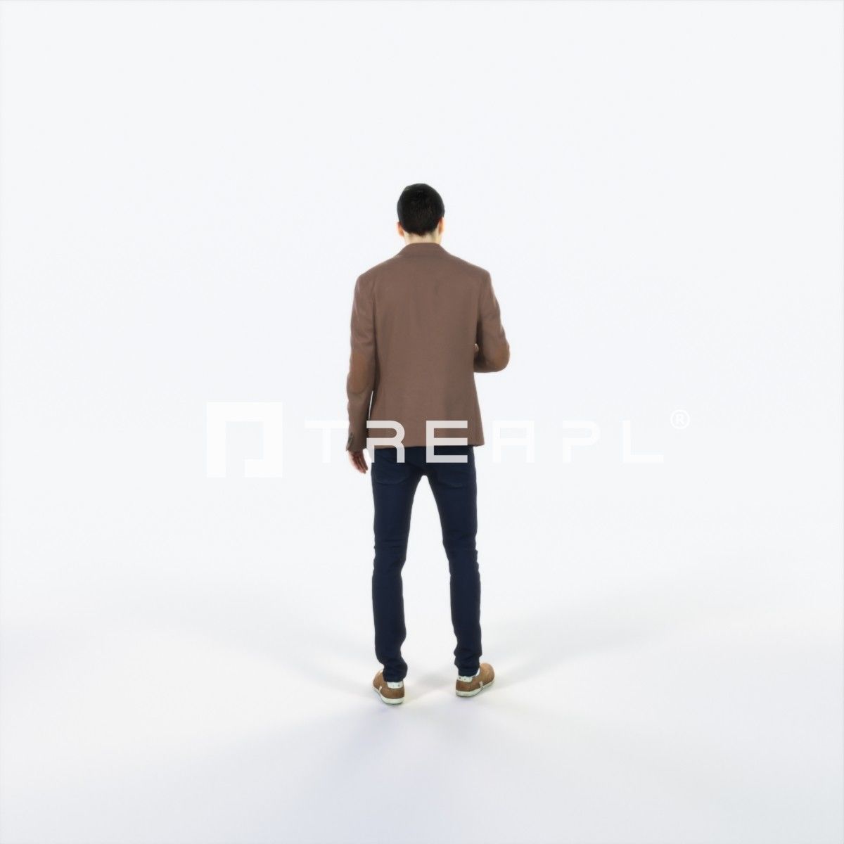 Prime 05E Champagne Glass Casual Man Low-poly 3D model_4