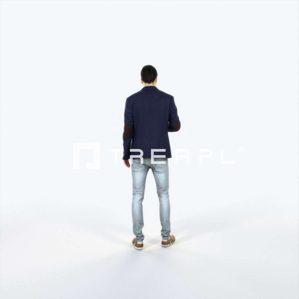 Prime 05A Champagne Glass Casual Man Low-poly 3D model_4