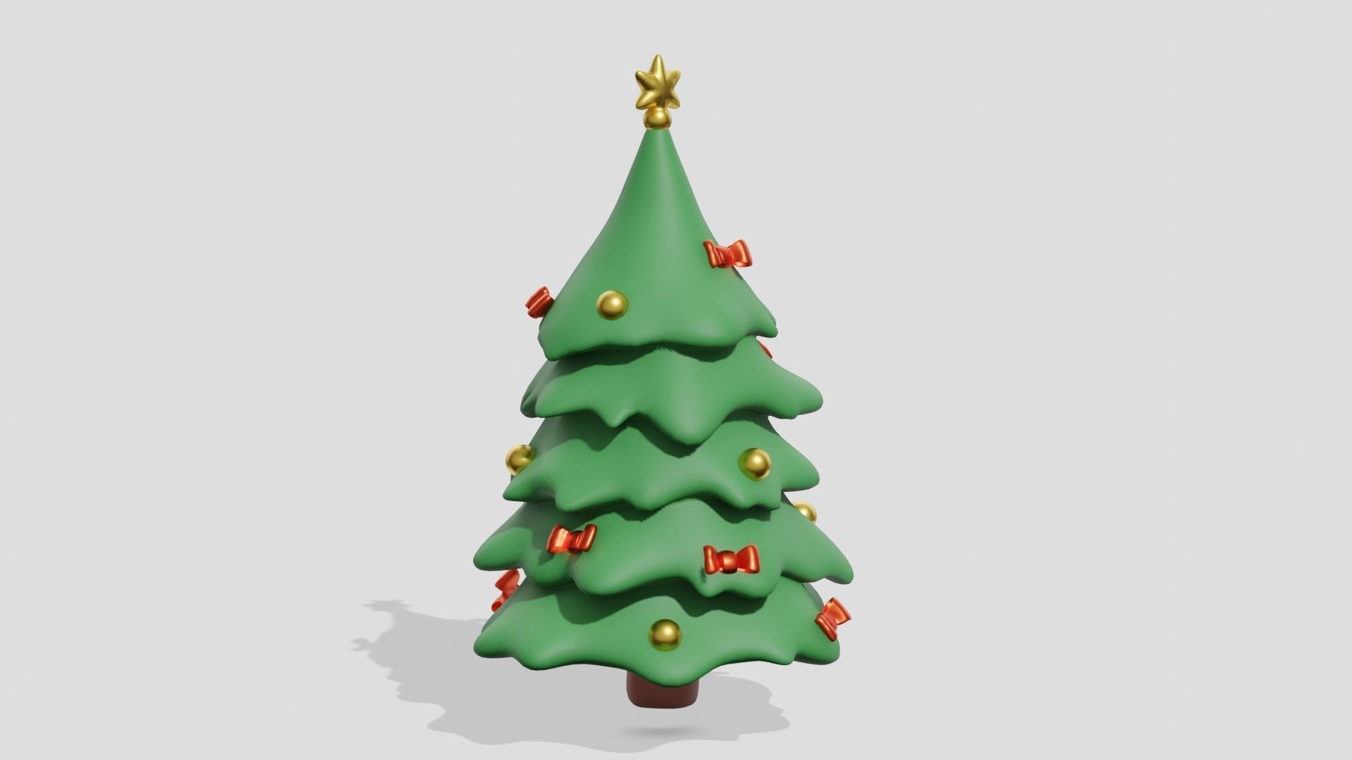 Beautiful Christmas fir tree with bow  3D model_1