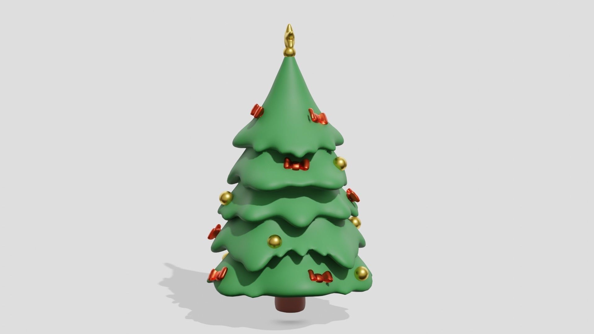 Beautiful Christmas fir tree with bow  3D model_4