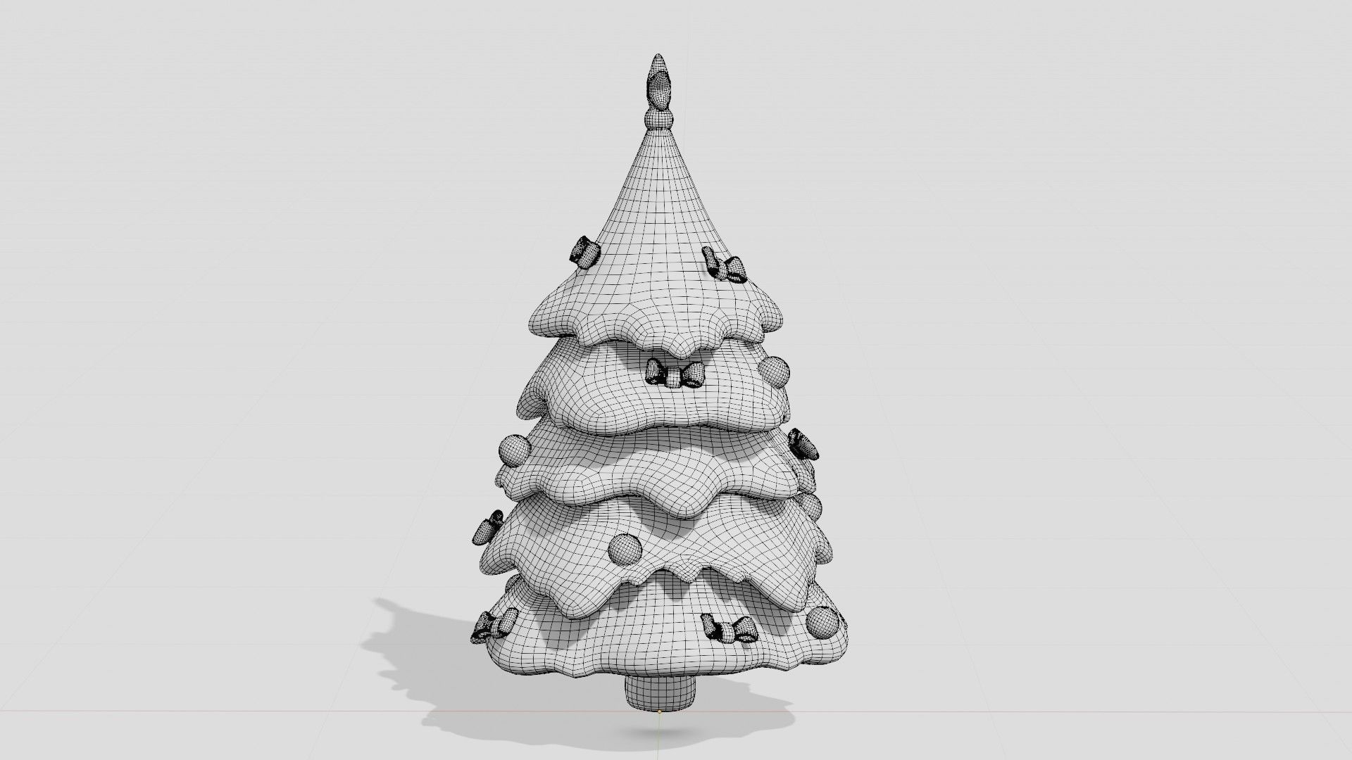 Beautiful Christmas fir tree with bow  3D model_5