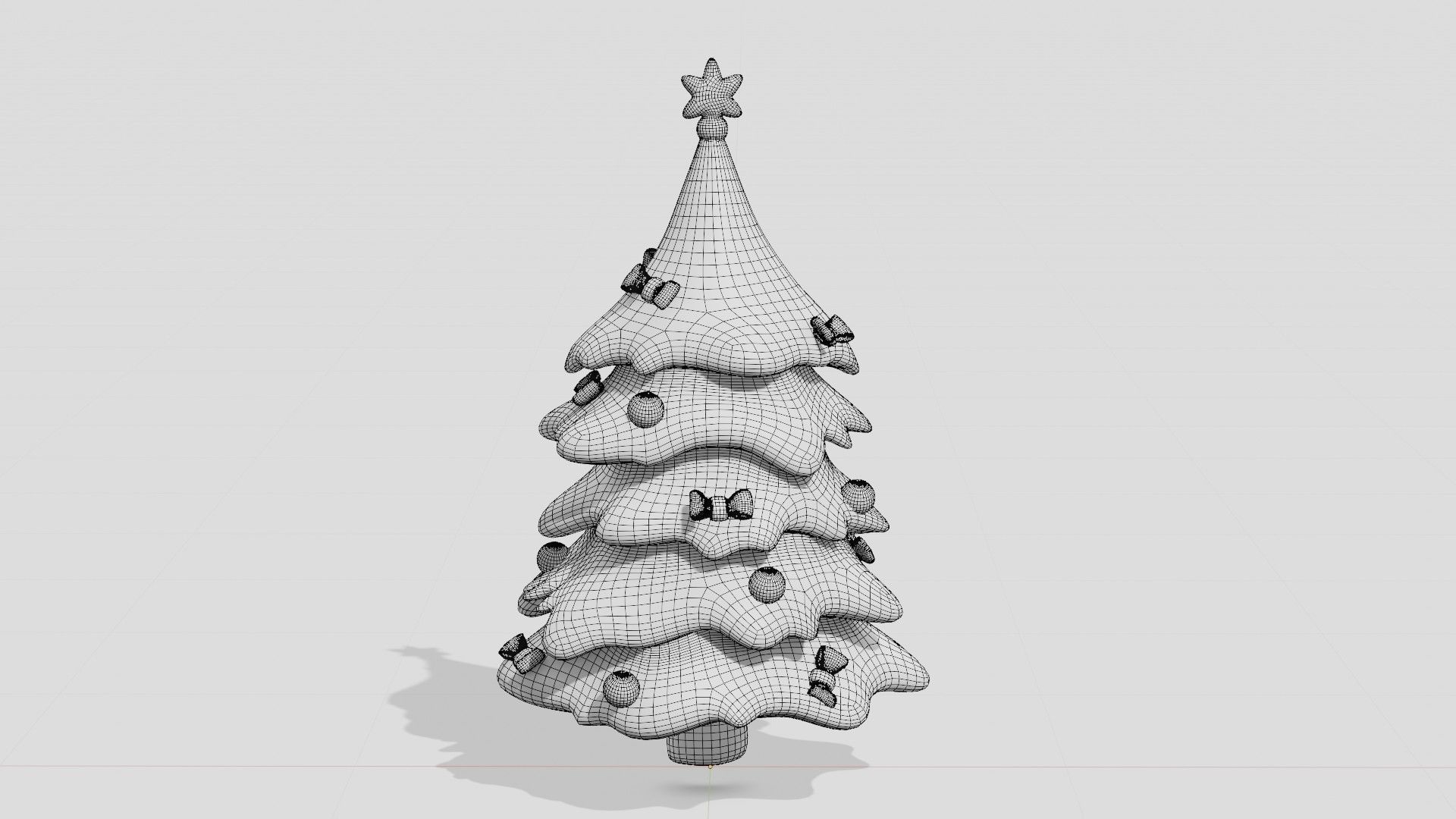 Beautiful Christmas fir tree with bow  3D model_7