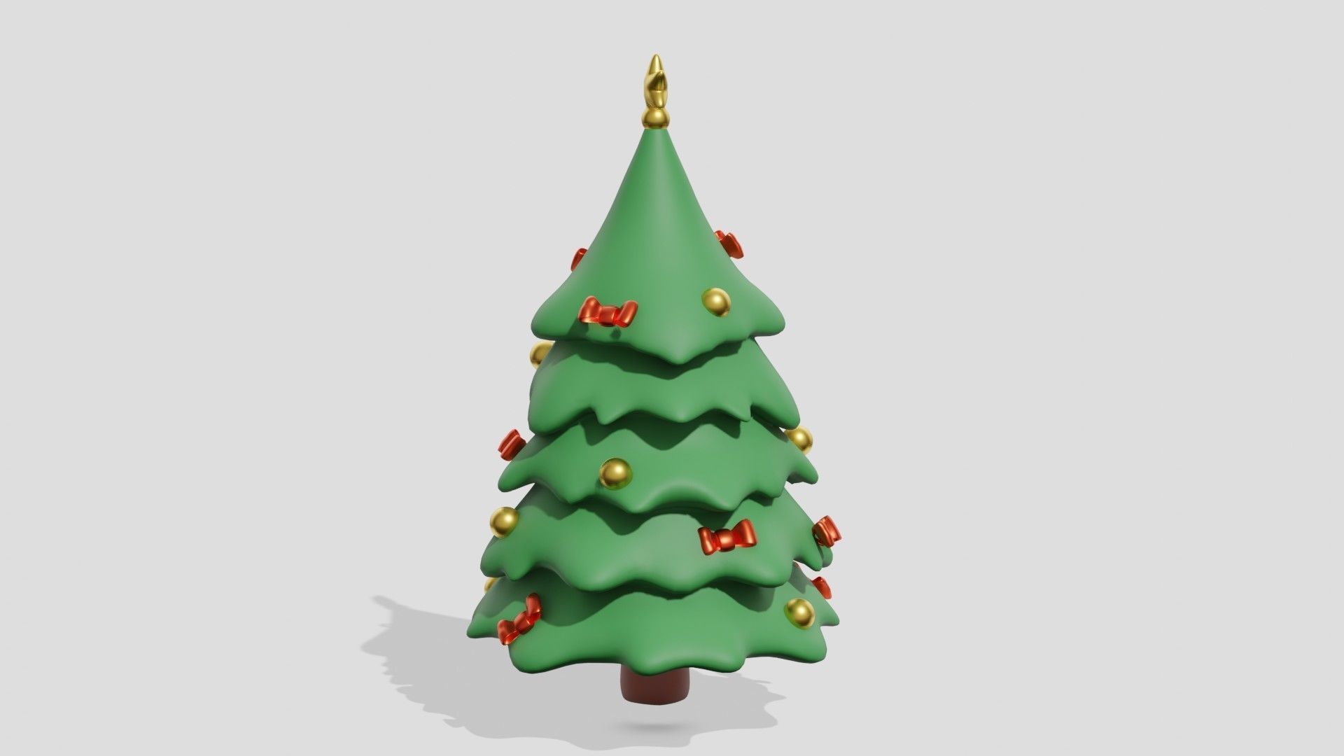 Beautiful Christmas fir tree with bow  3D model_2