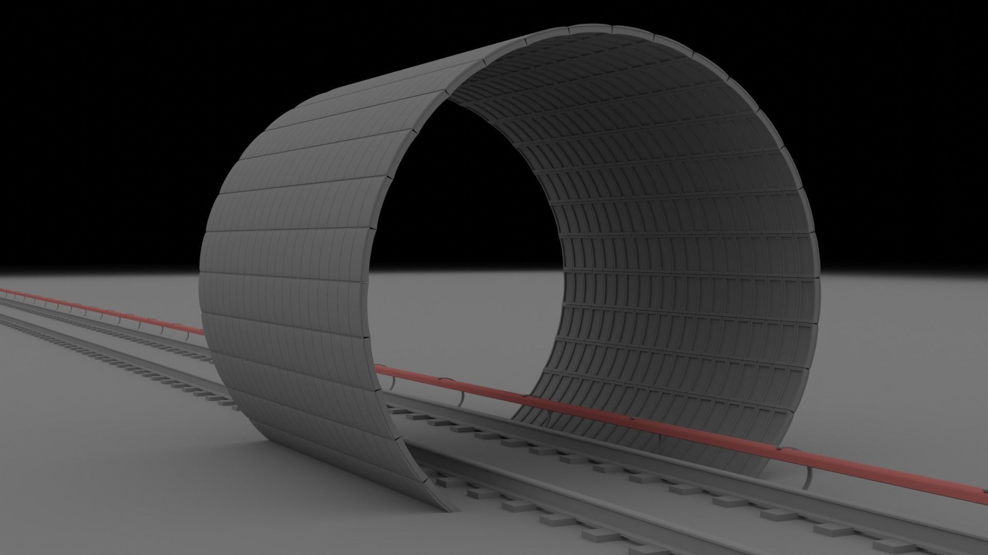 Metro station and train Low-poly 3D model_6