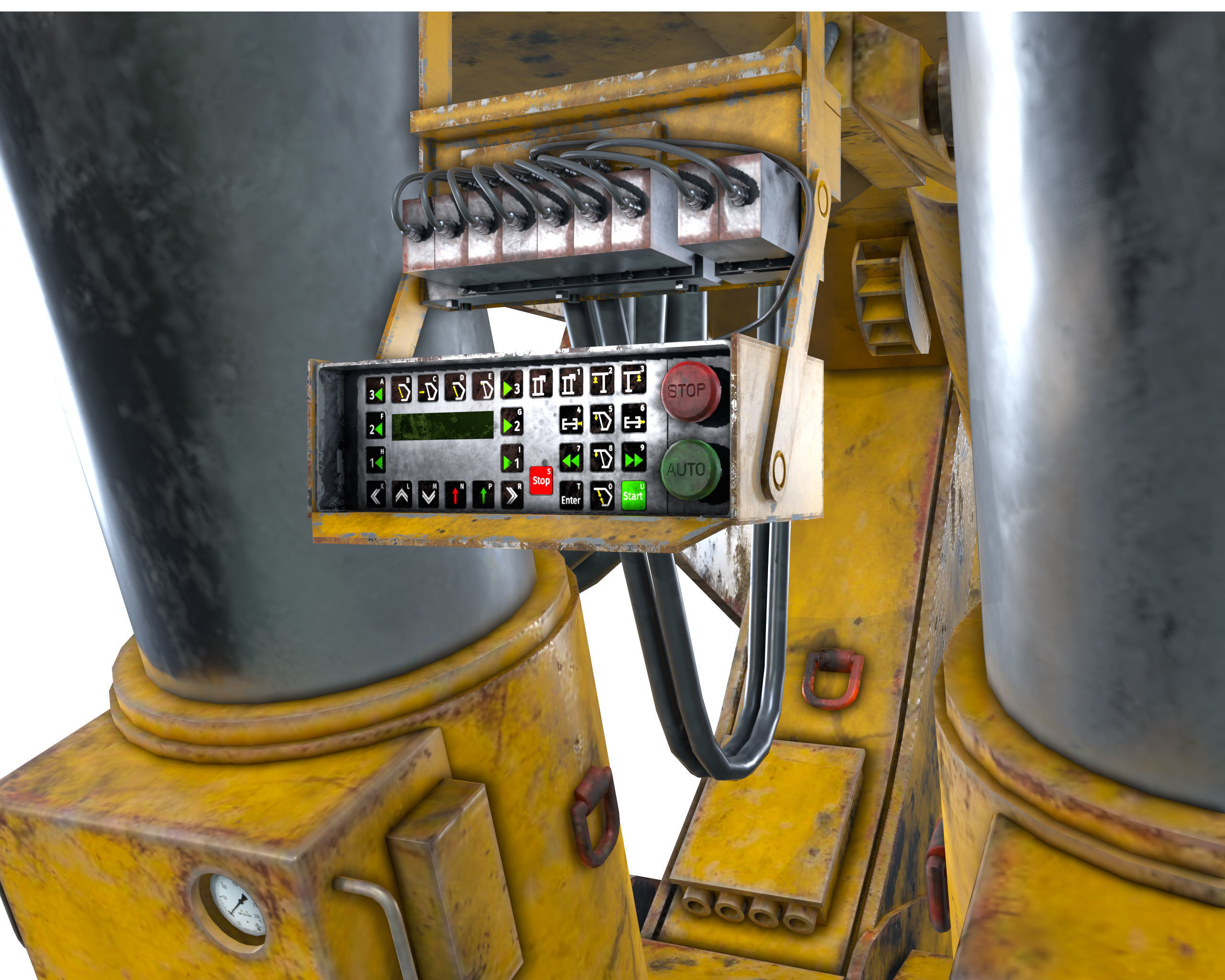 Longwall Mining Roof Support Low-poly 3D model_5