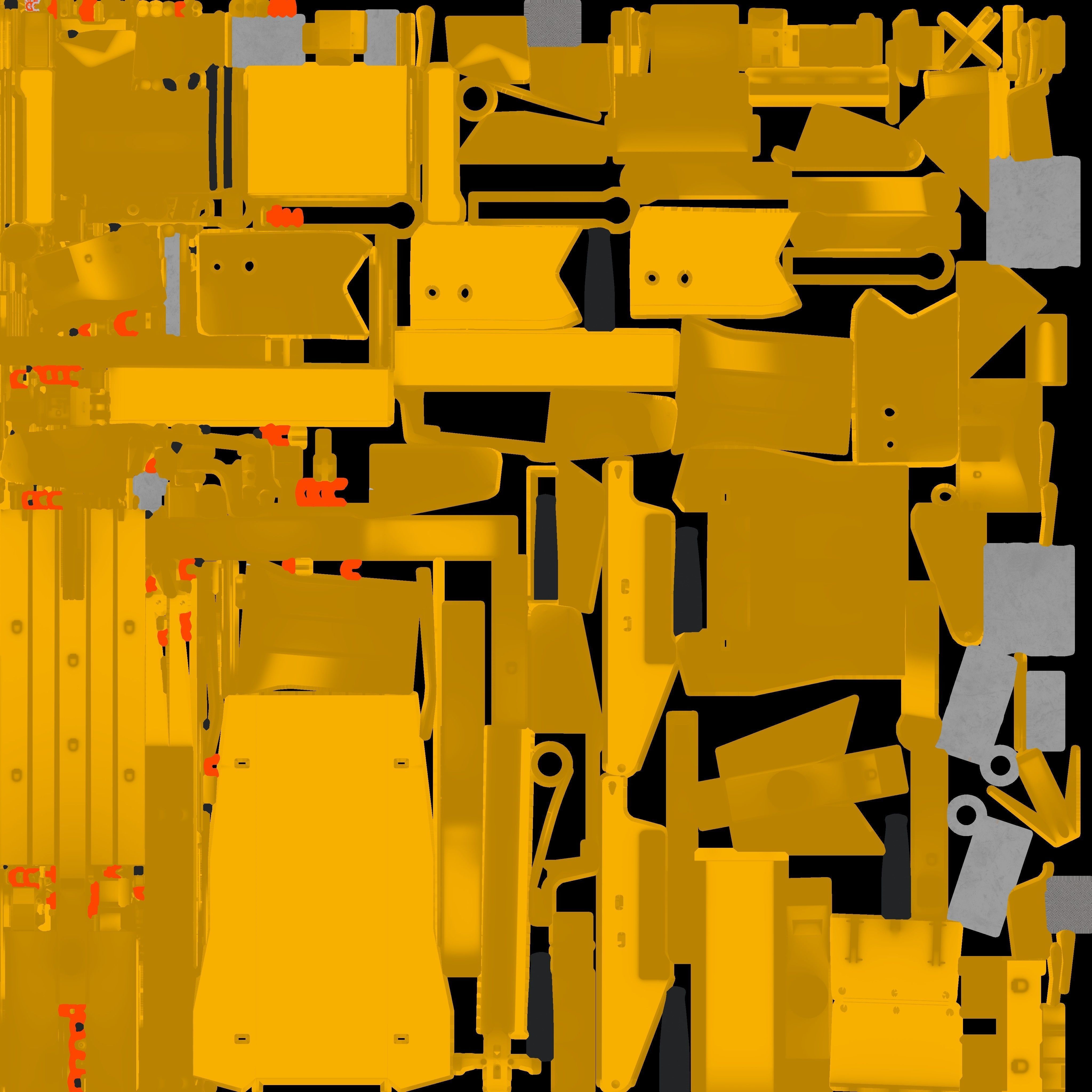 Longwall Mining Roof Support Low-poly 3D model_22