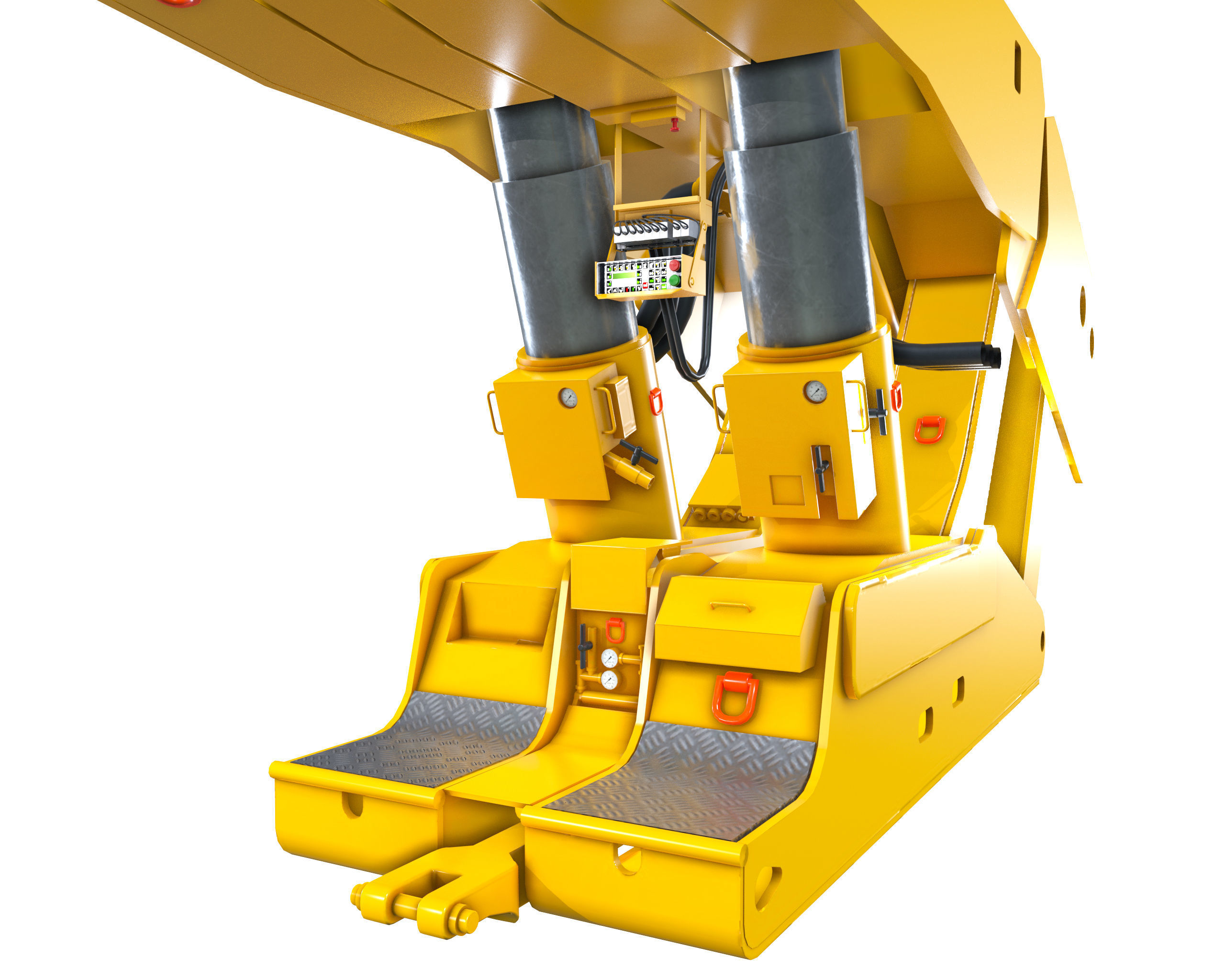 Longwall Mining Roof Support Low-poly 3D model_12