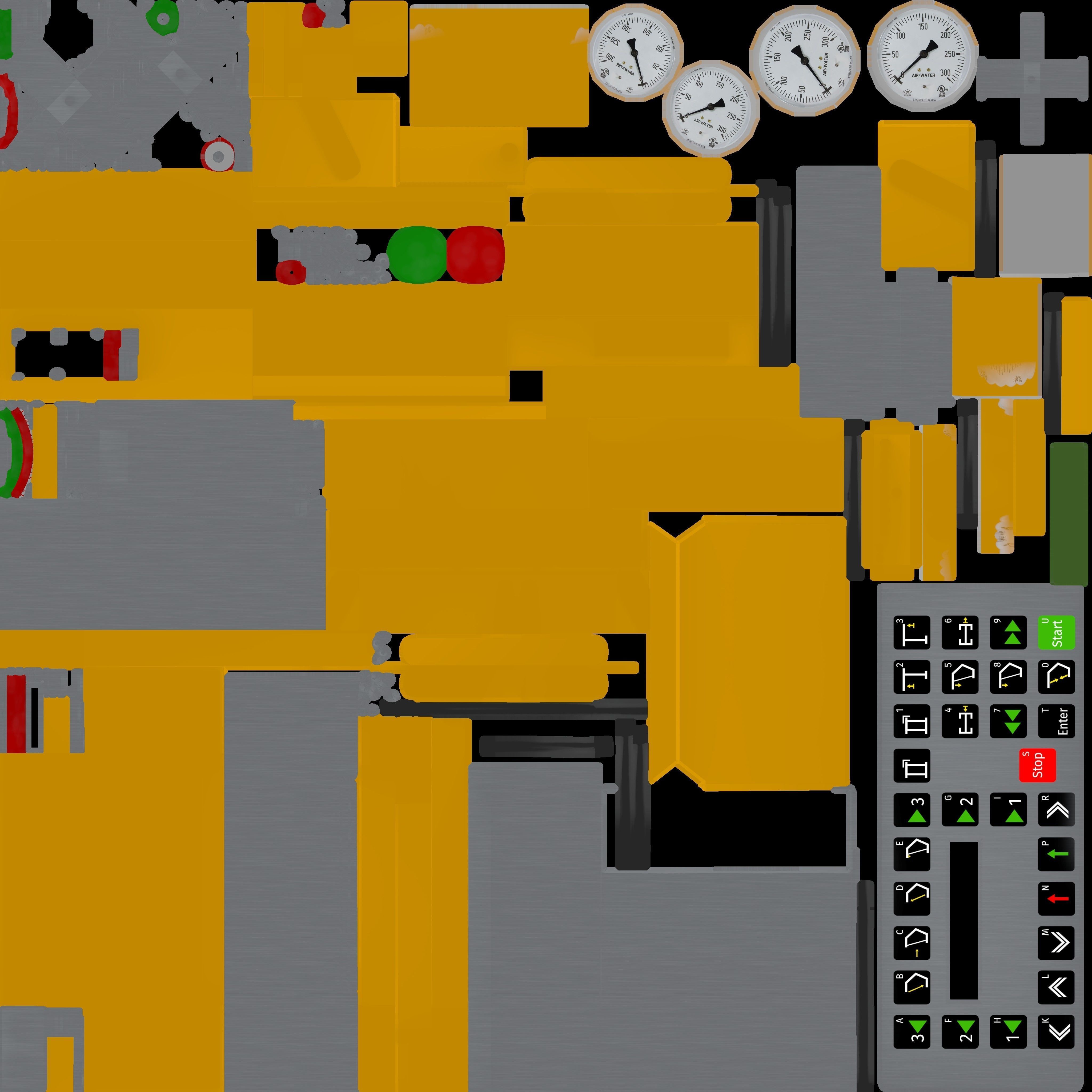 Longwall Mining Roof Support Low-poly 3D model_21