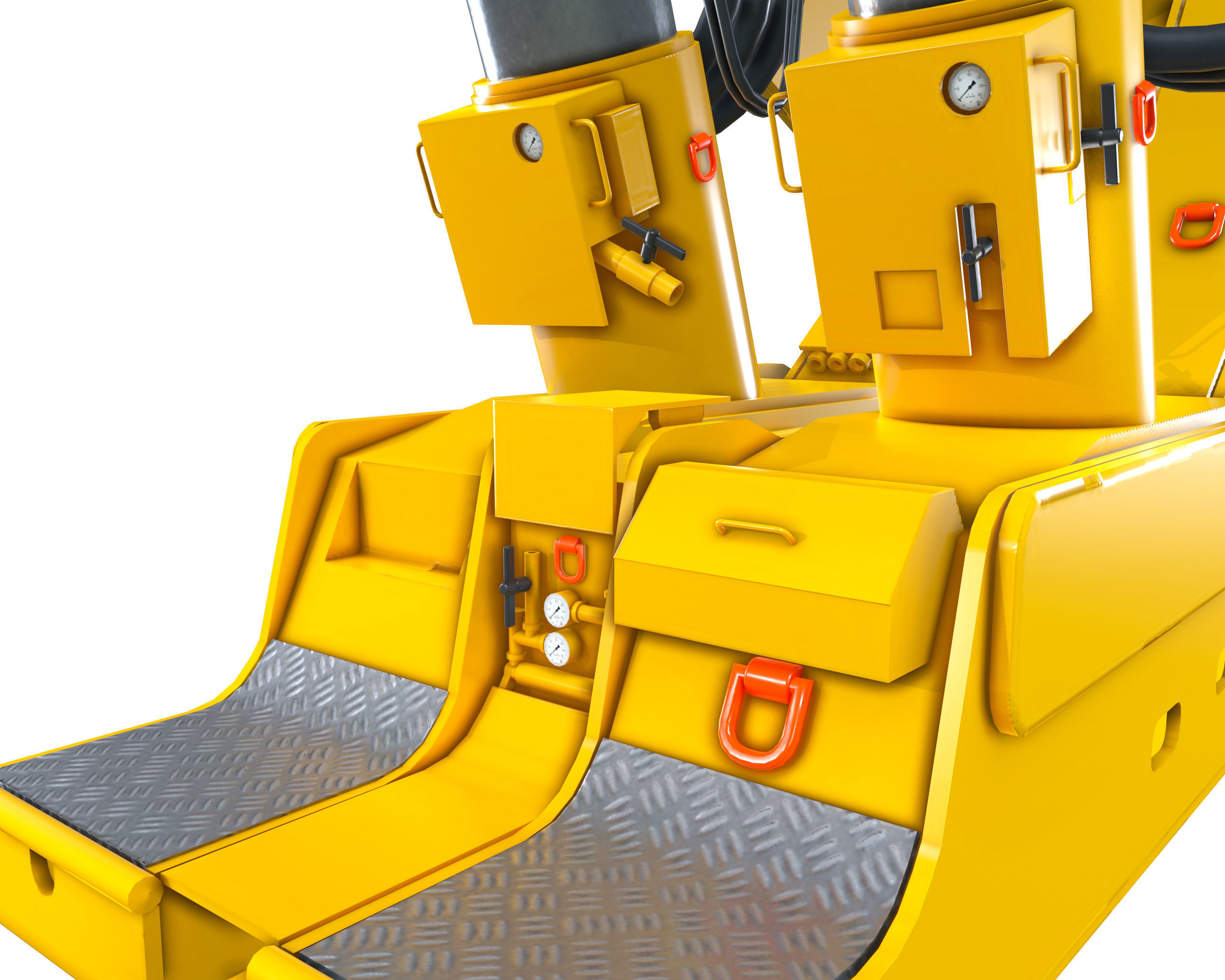 Longwall Mining Roof Support Low-poly 3D model_15