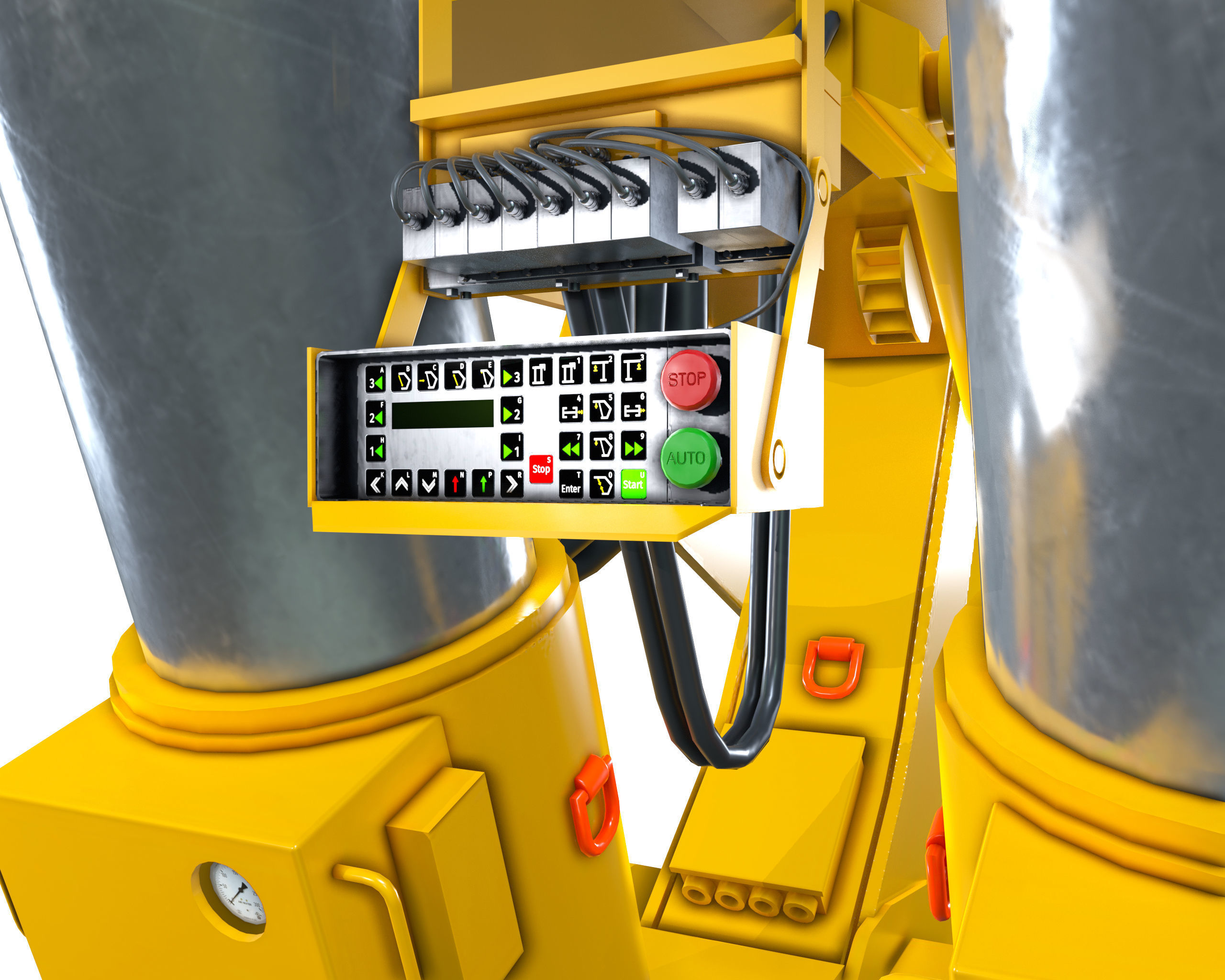 Longwall Mining Roof Support Low-poly 3D model_13