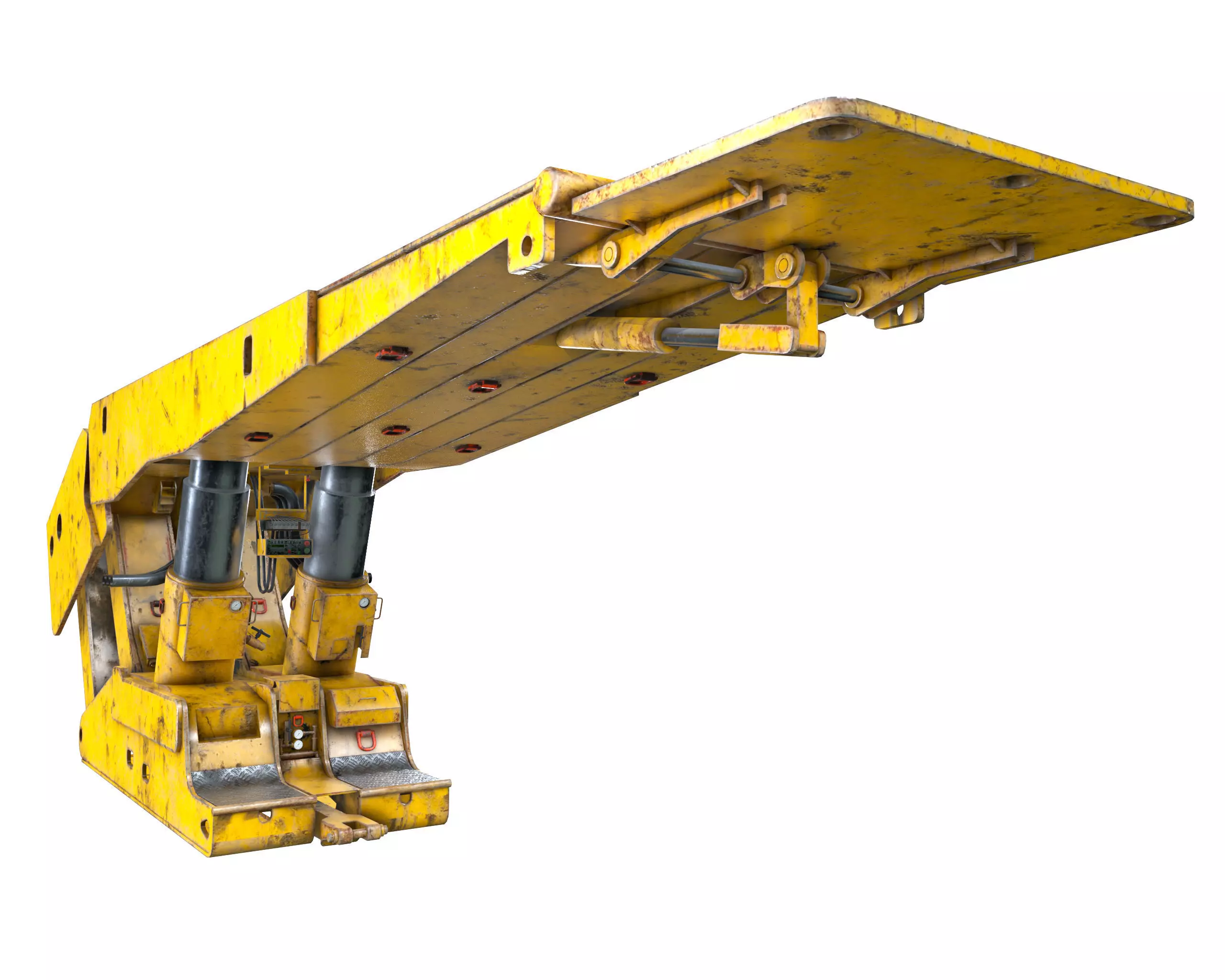 Longwall Mining Roof Support Low-poly 3D model_0