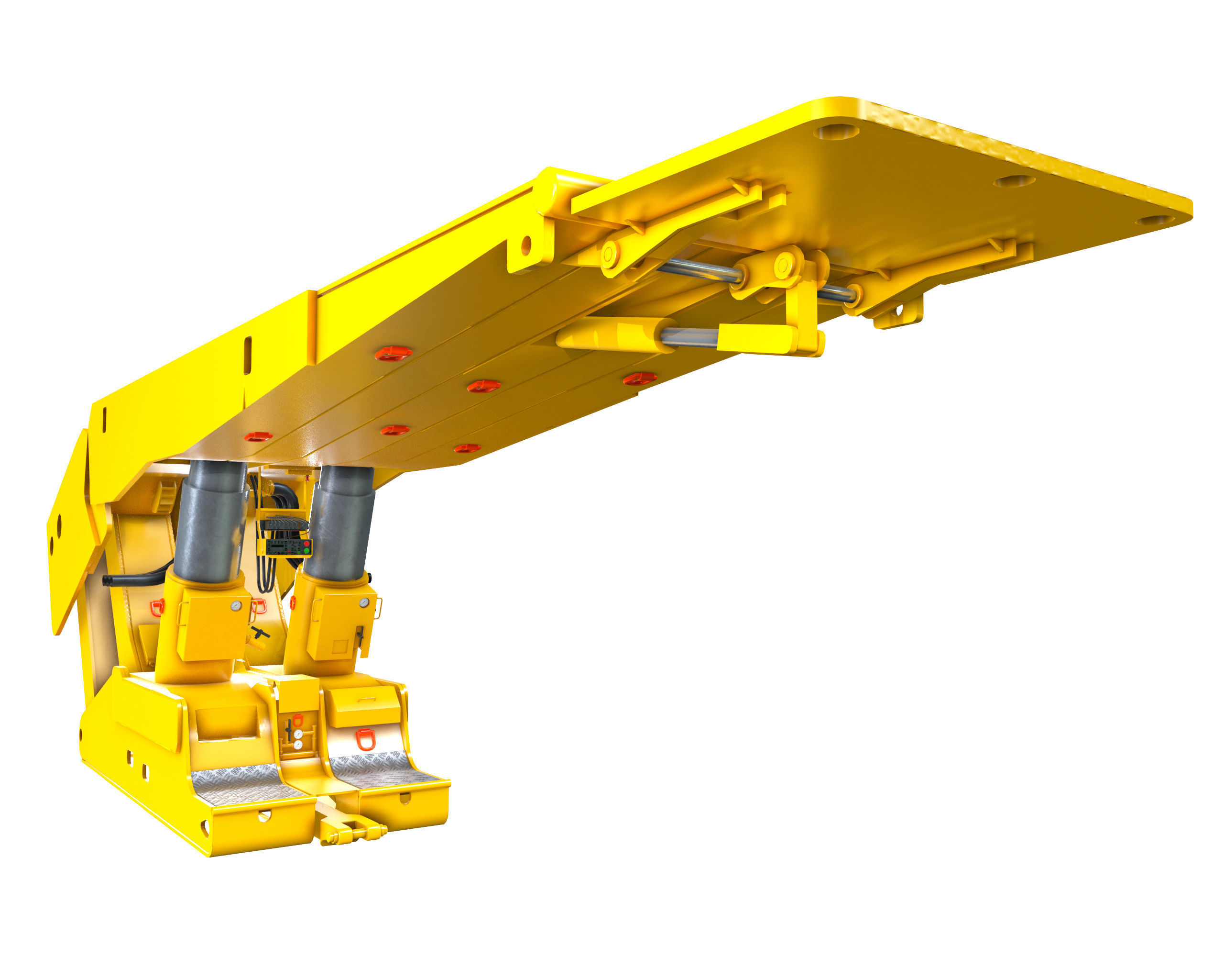 Longwall Mining Roof Support Low-poly 3D model_18