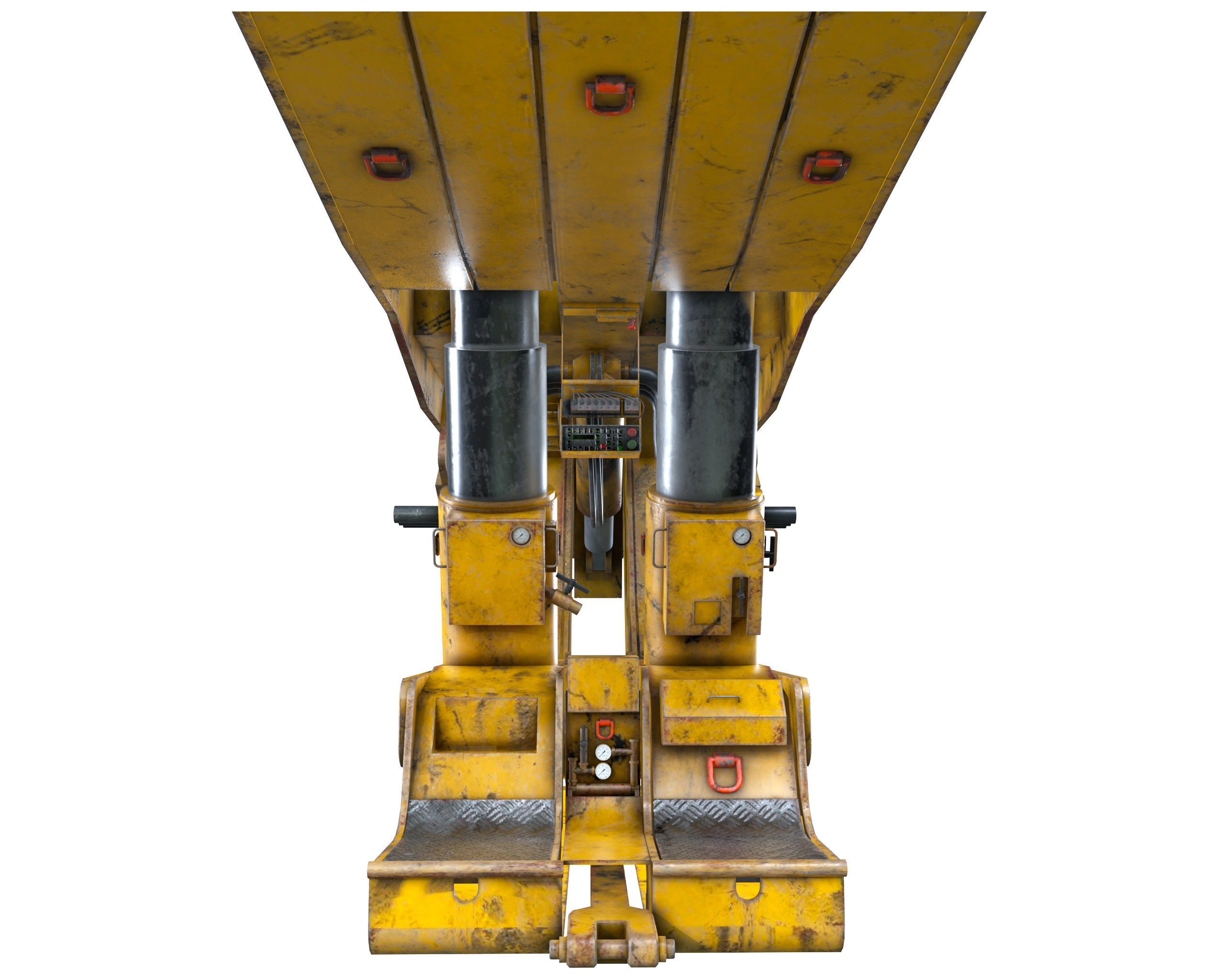 Longwall Mining Roof Support Low-poly 3D model_9