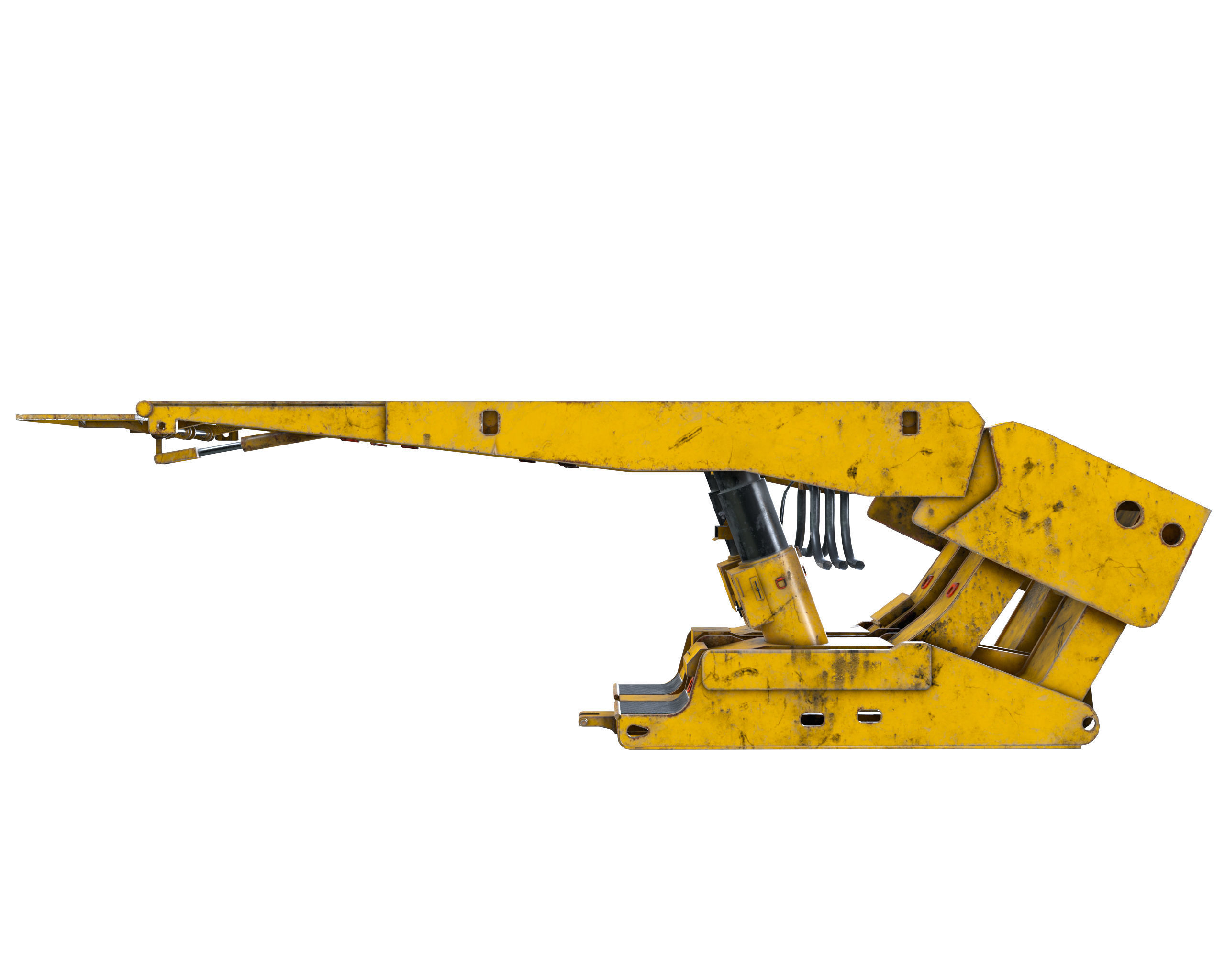 Longwall Mining Roof Support Low-poly 3D model_8