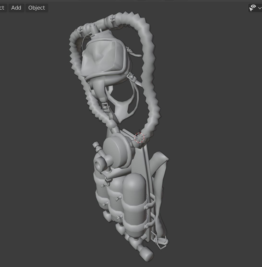 diving gear 2 Low-poly 3D model_4