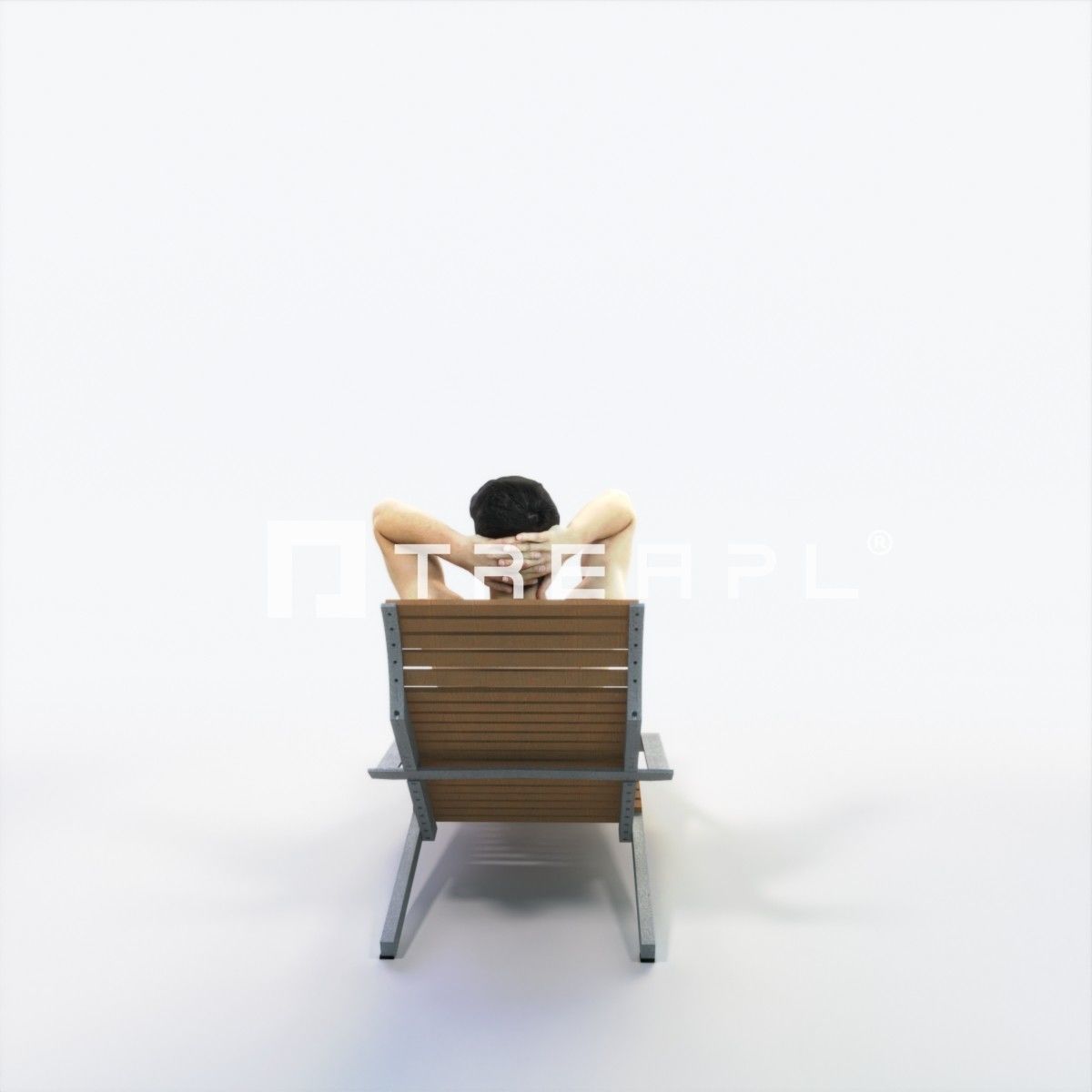 Prime 23F Beach Sitting Sports Man Low-poly 3D model_4