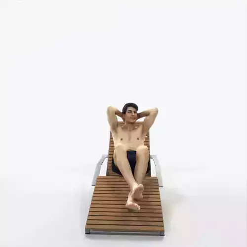 Prime 23F Beach Sitting Sports Man Low-poly 3D model Prime 23F Beach Sitting Sports Man Low-poly 3D model