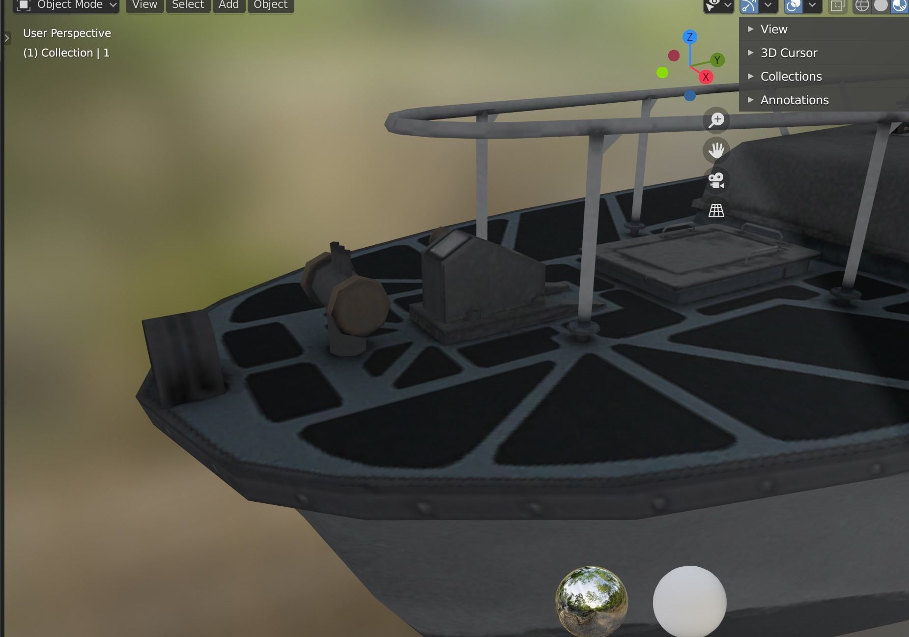 boat 3 Low-poly 3D model_3