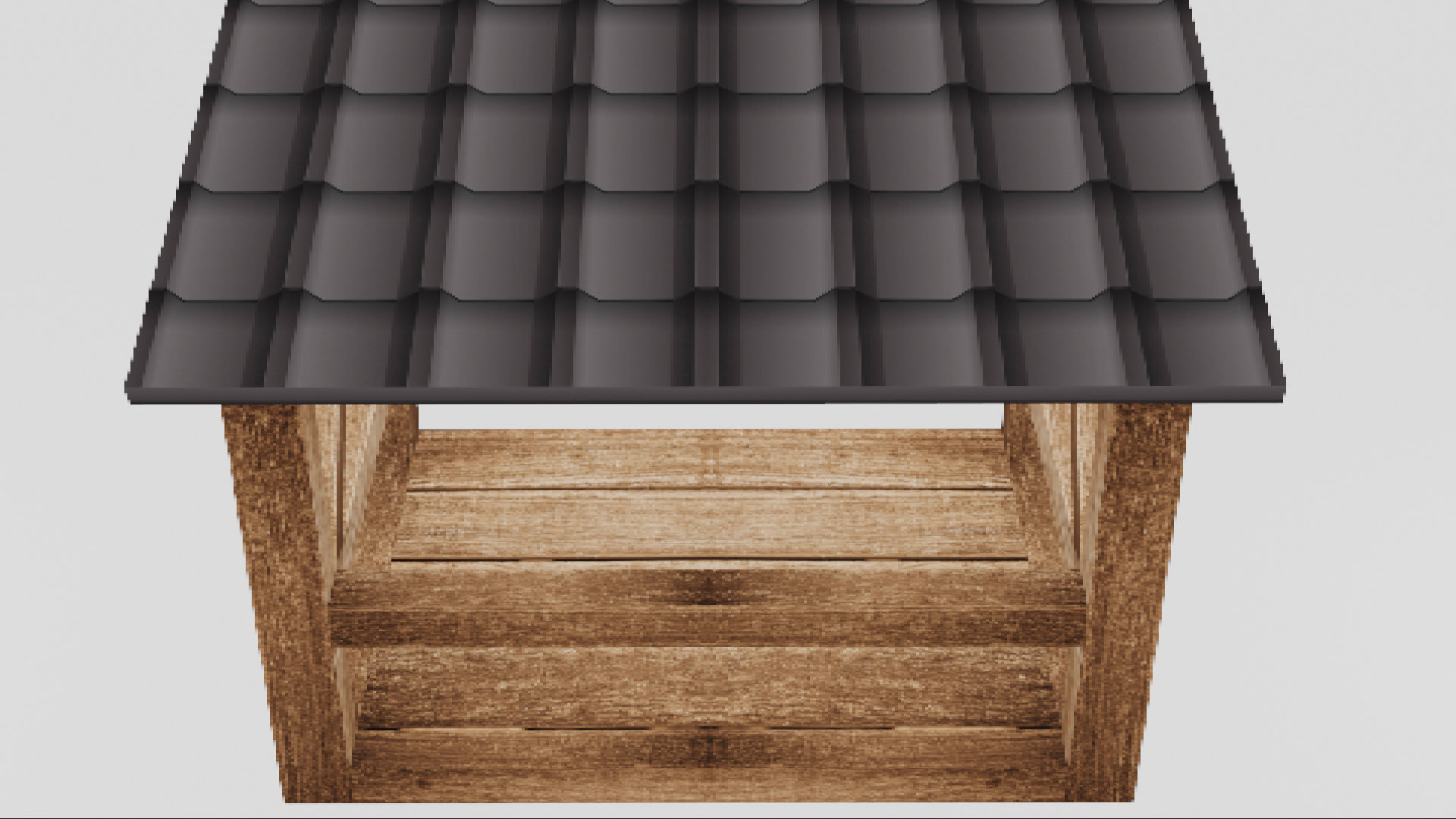 Dark Firewood Storage Low Poly Low-poly 3D model_8