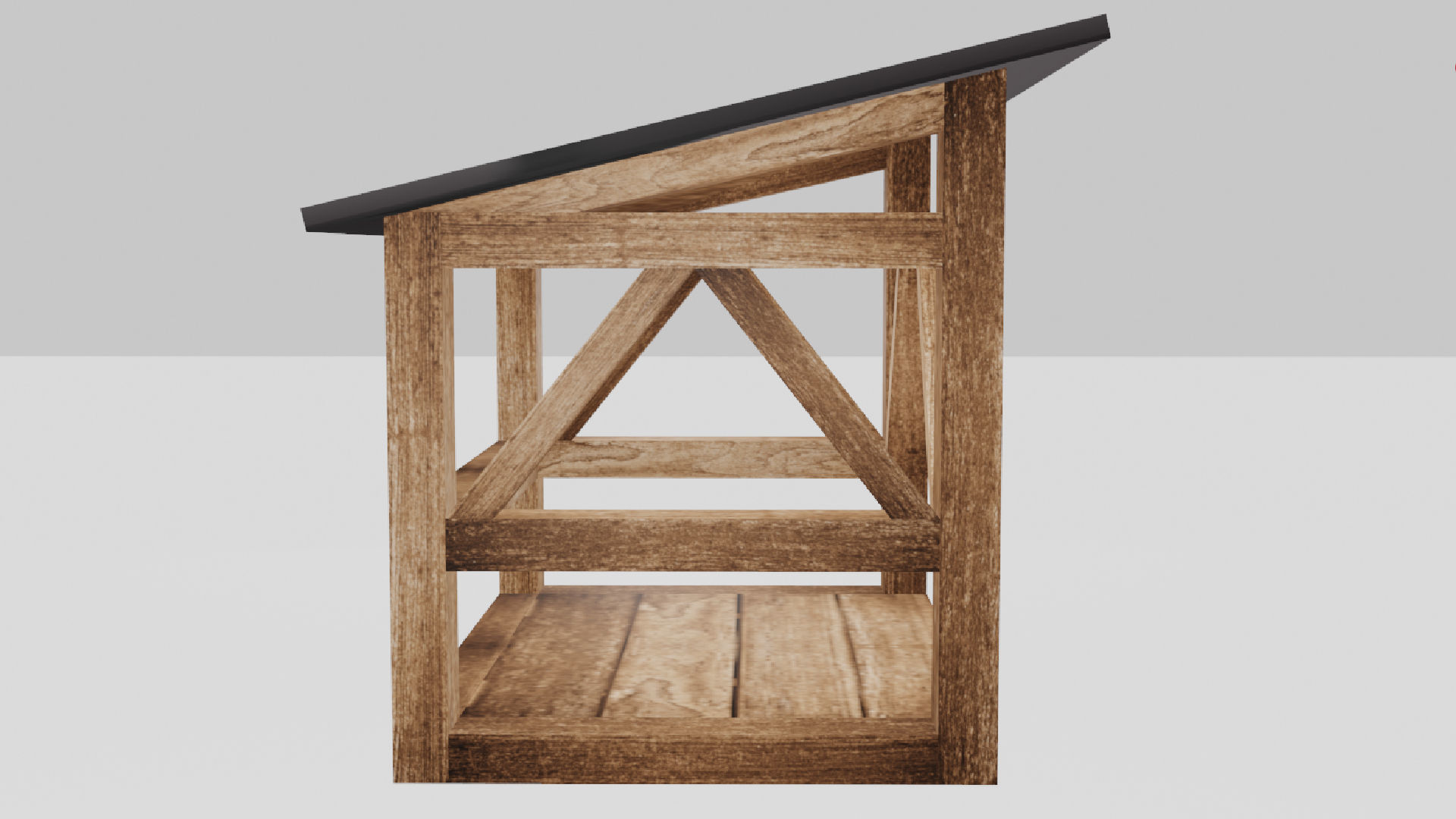 Dark Firewood Storage Low Poly Low-poly 3D model_1