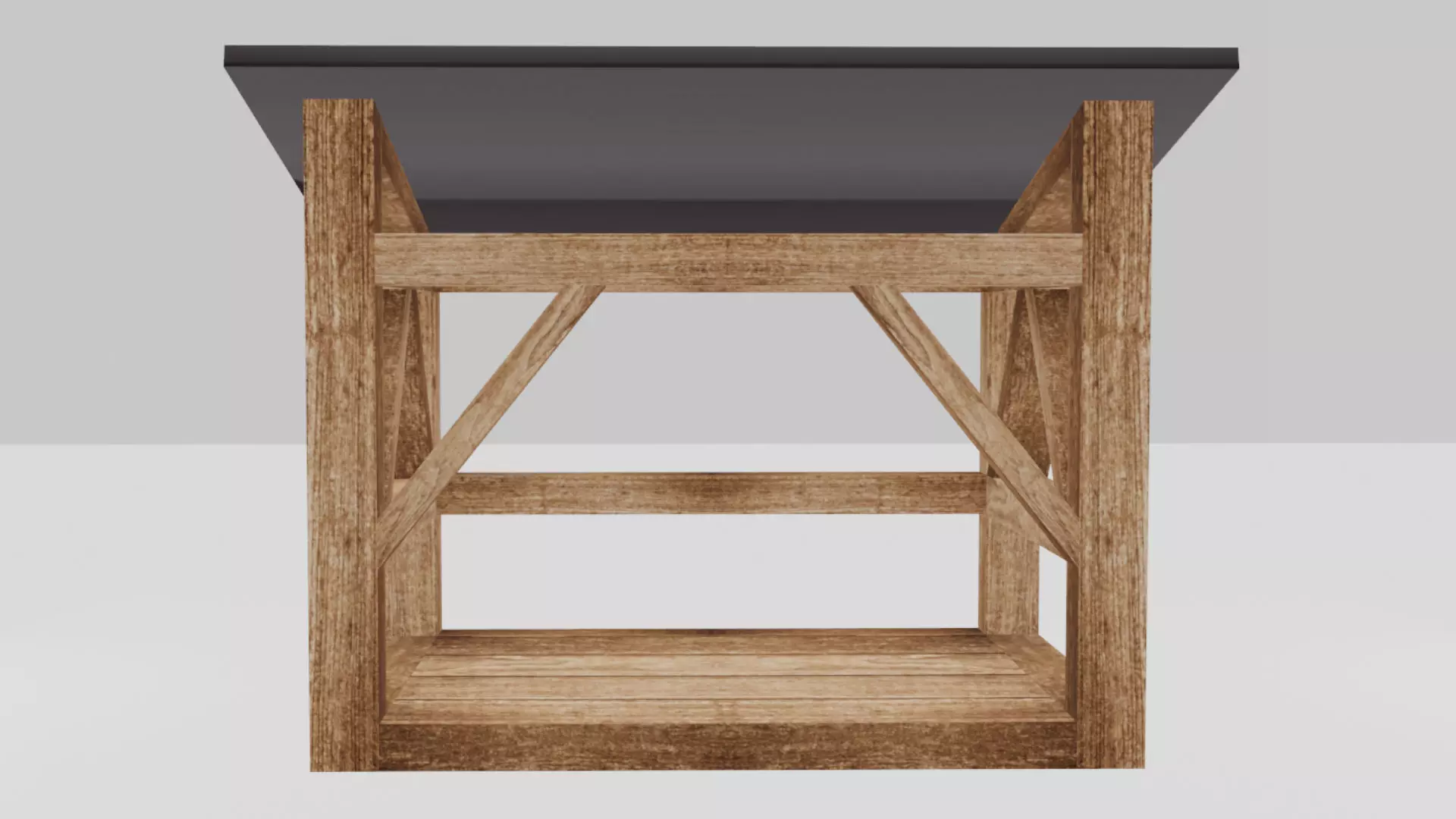 Dark Firewood Storage Low Poly Low-poly 3D model_0