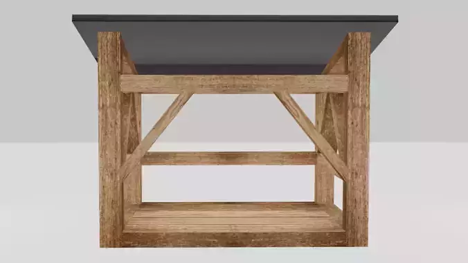 Dark Firewood Storage Low Poly