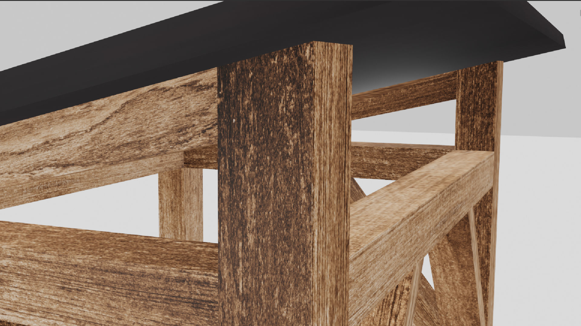 Dark Firewood Storage Low Poly Low-poly 3D model_9