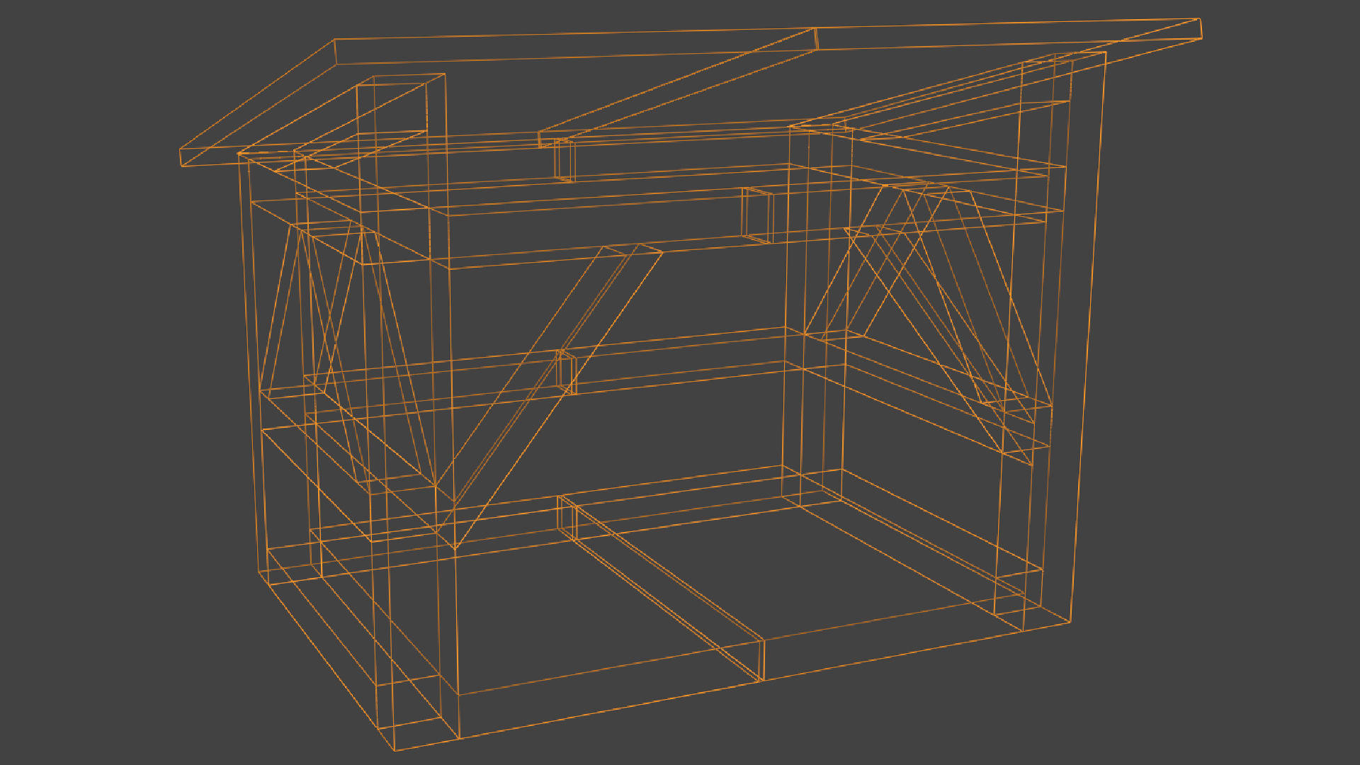 Dark Firewood Storage Low Poly Low-poly 3D model_10