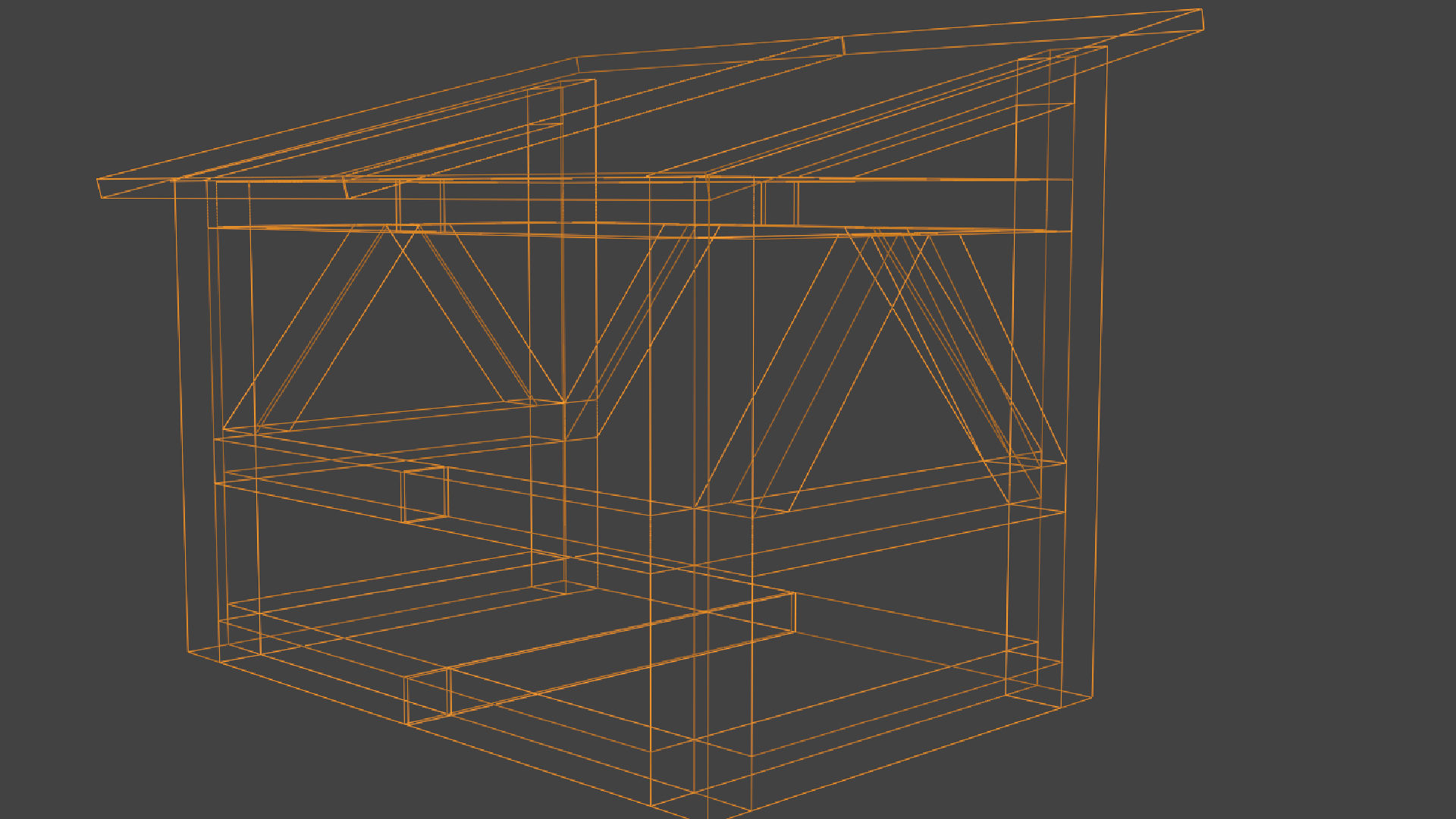 Dark Firewood Storage Low Poly Low-poly 3D model_11