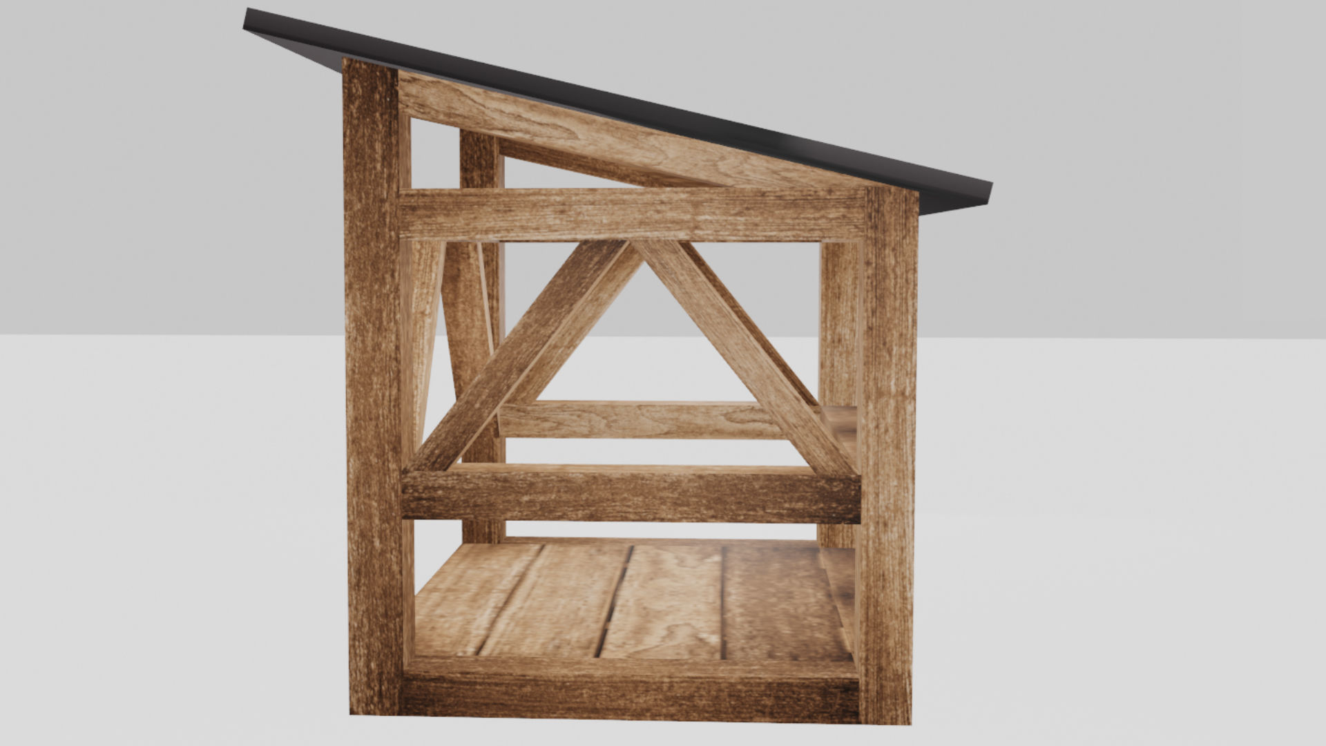 Dark Firewood Storage Low Poly Low-poly 3D model_3