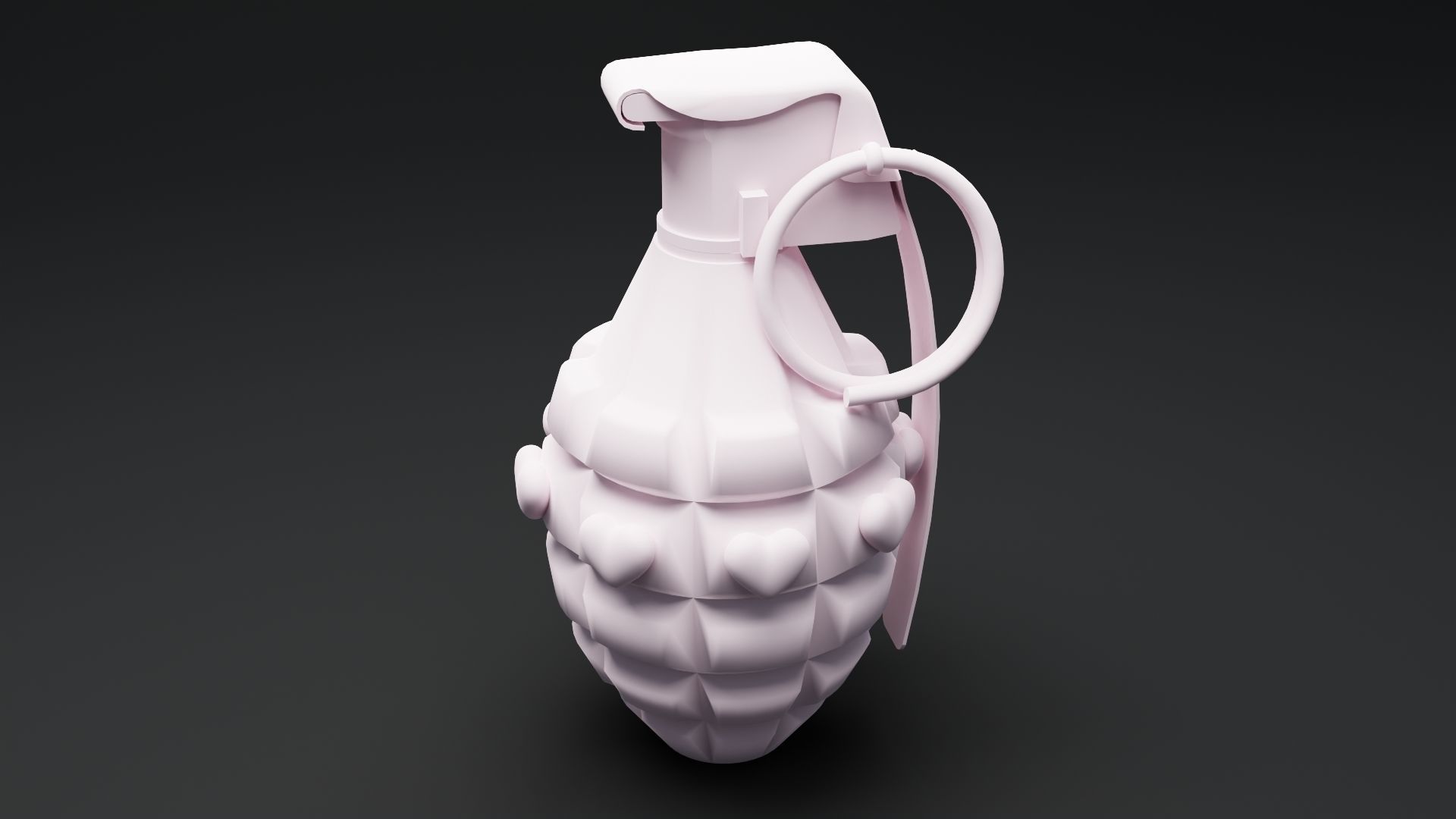 Pink Grenade Low-poly 3D model_7
