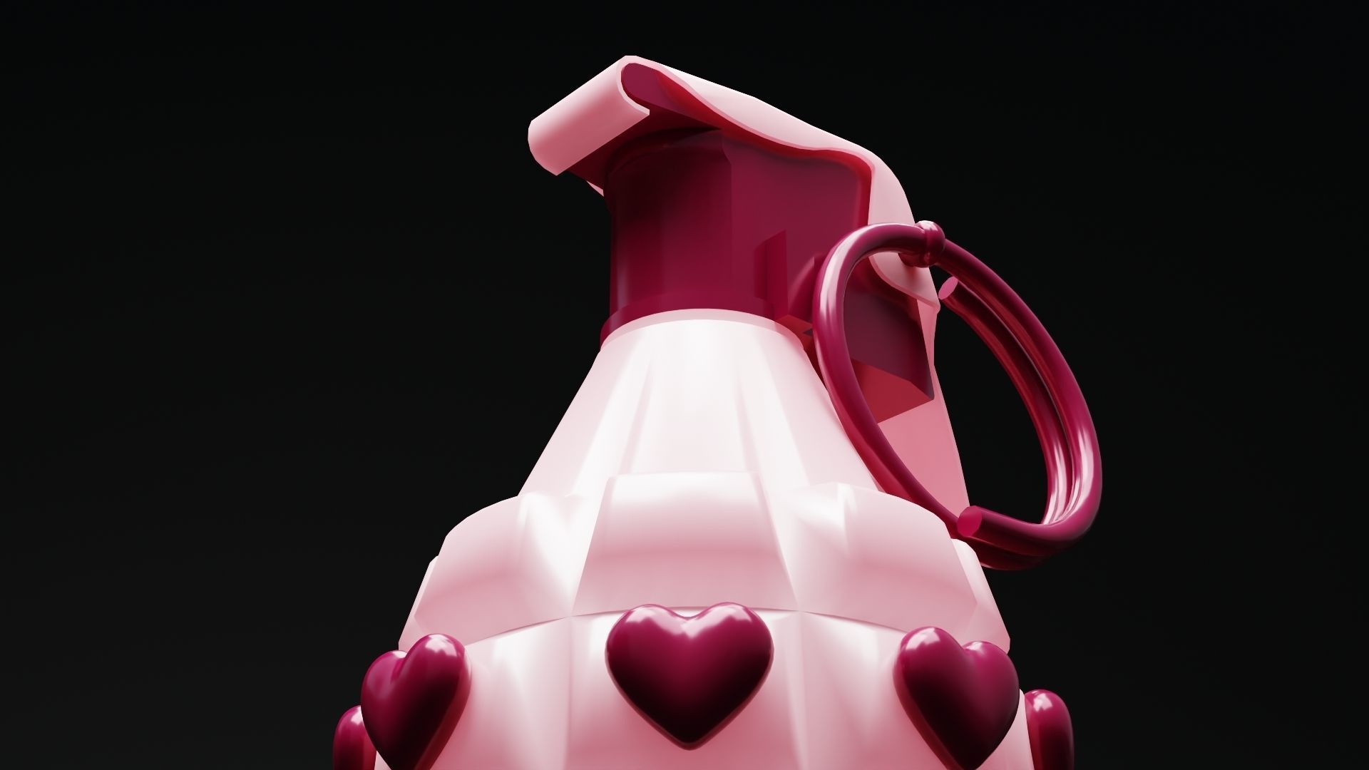 Pink Grenade Low-poly 3D model_5