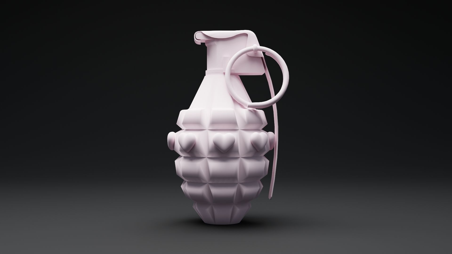 Pink Grenade Low-poly 3D model_6