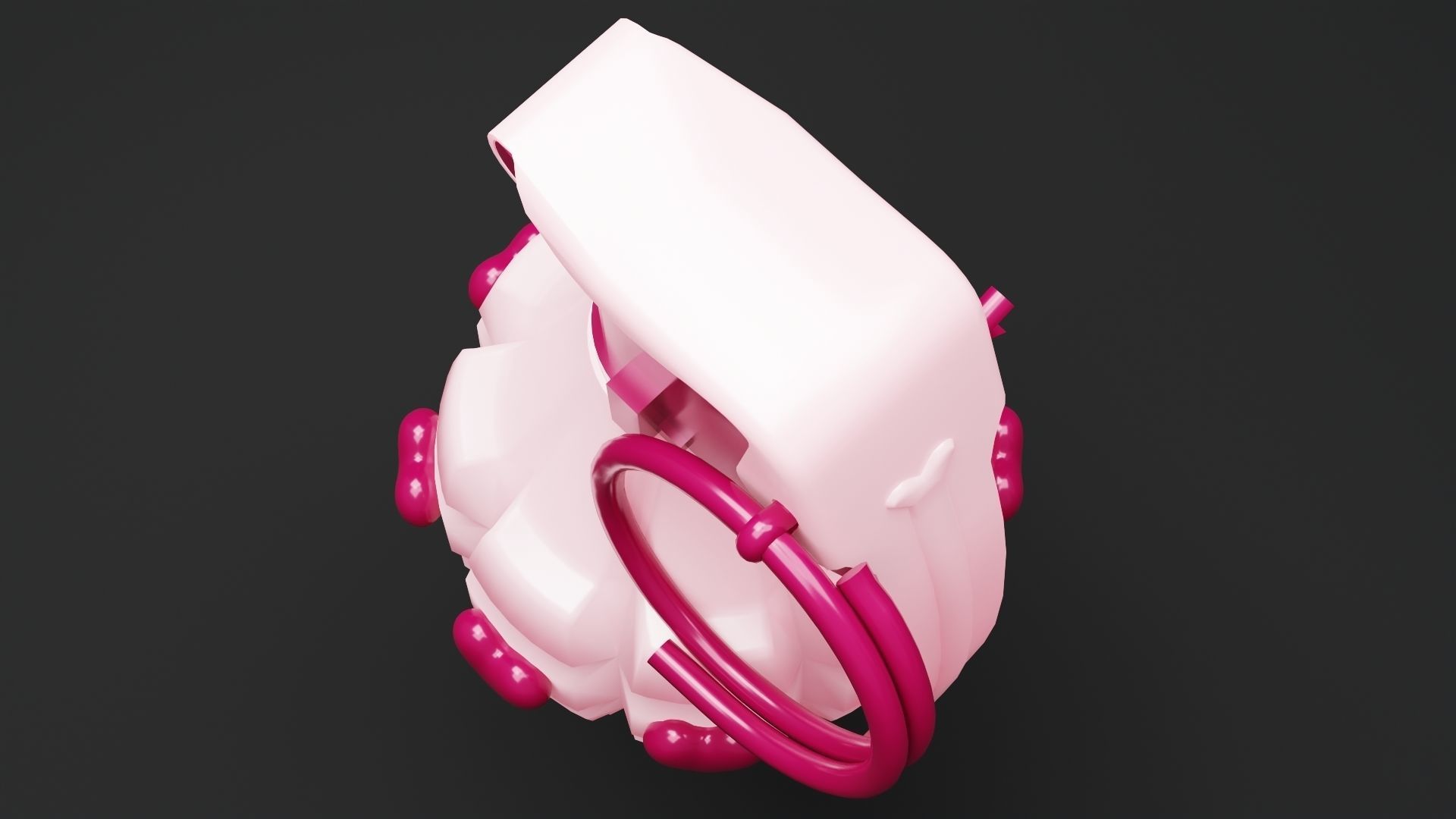 Pink Grenade Low-poly 3D model_4