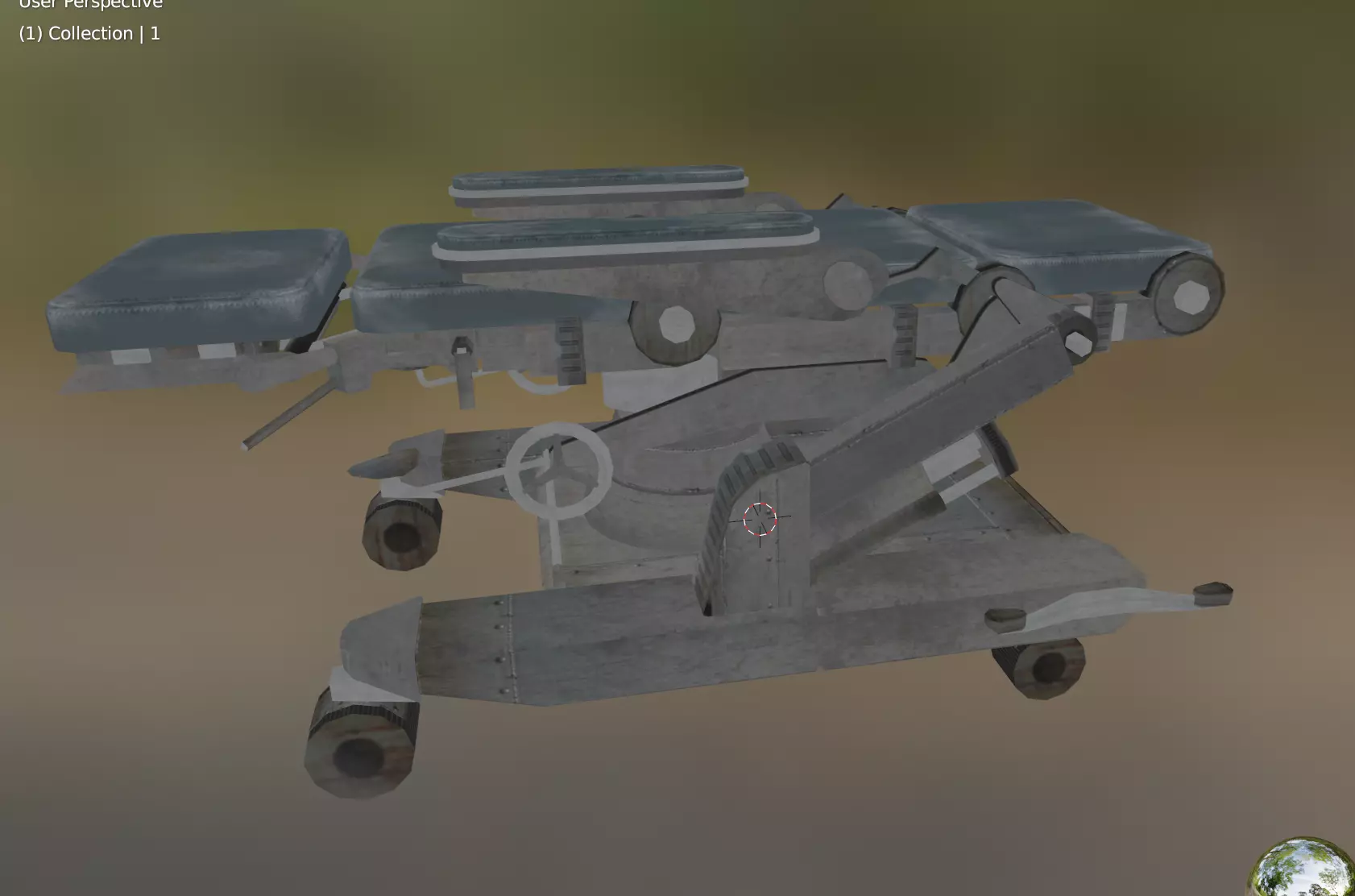 interrogation chair Low-poly 3D model_0