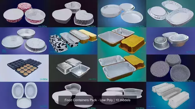 Food Containers Pack - Low Poly 3D Model Collection