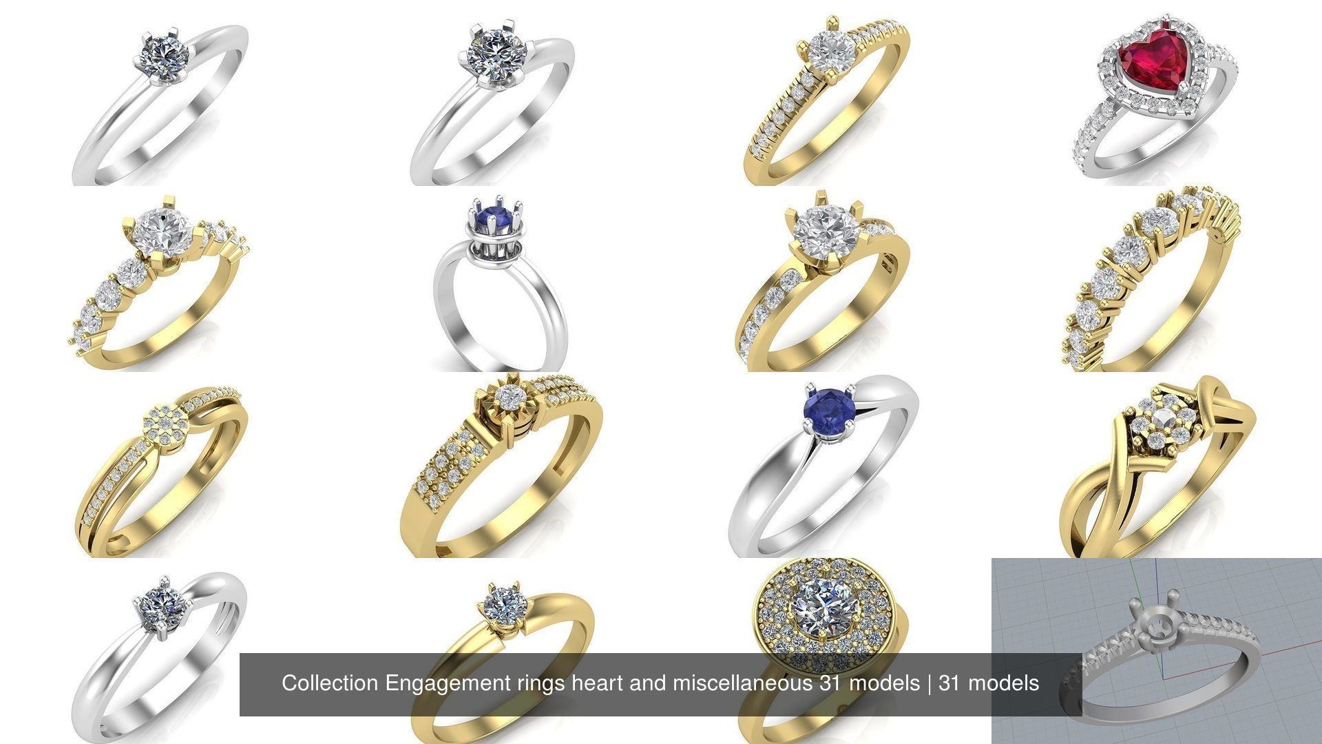 Collection Engagement rings heart and miscellaneous 31 models _2