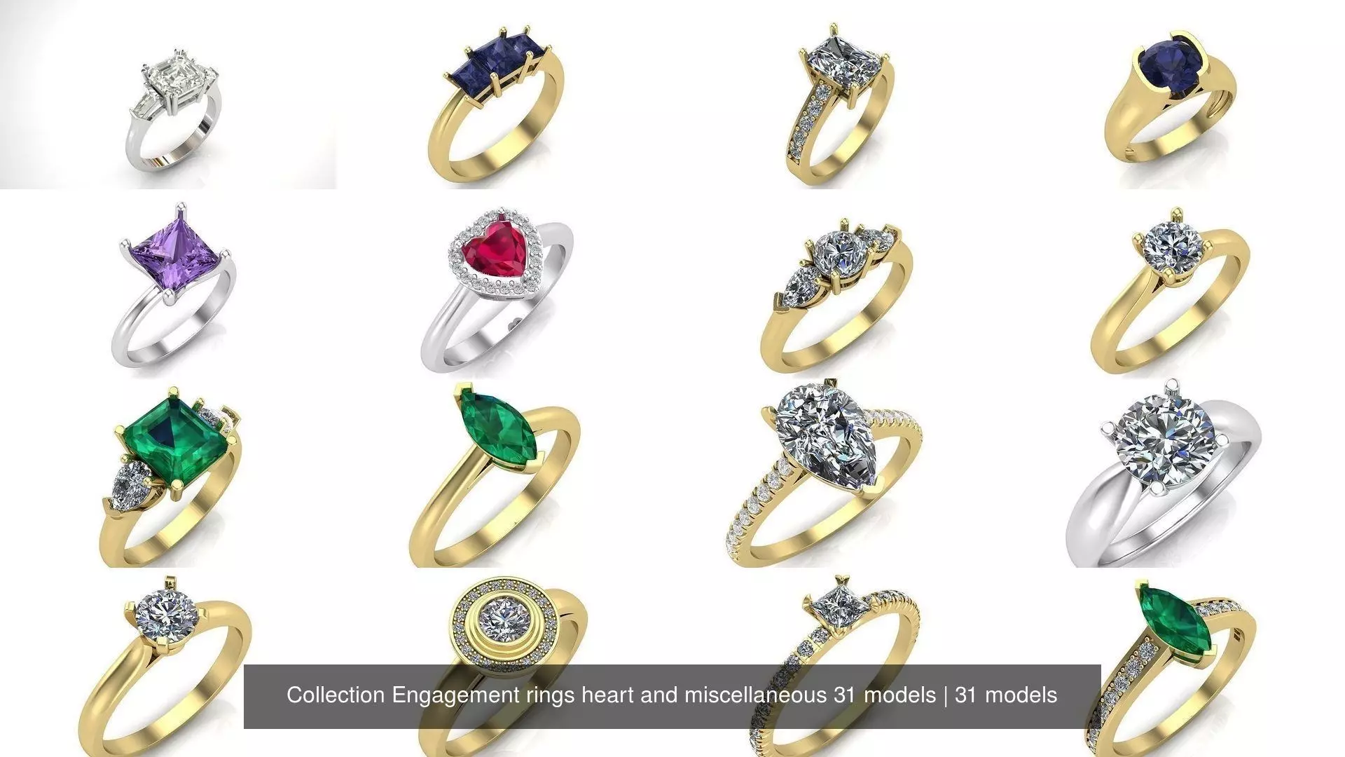 Collection Engagement rings heart and miscellaneous 31 models _0