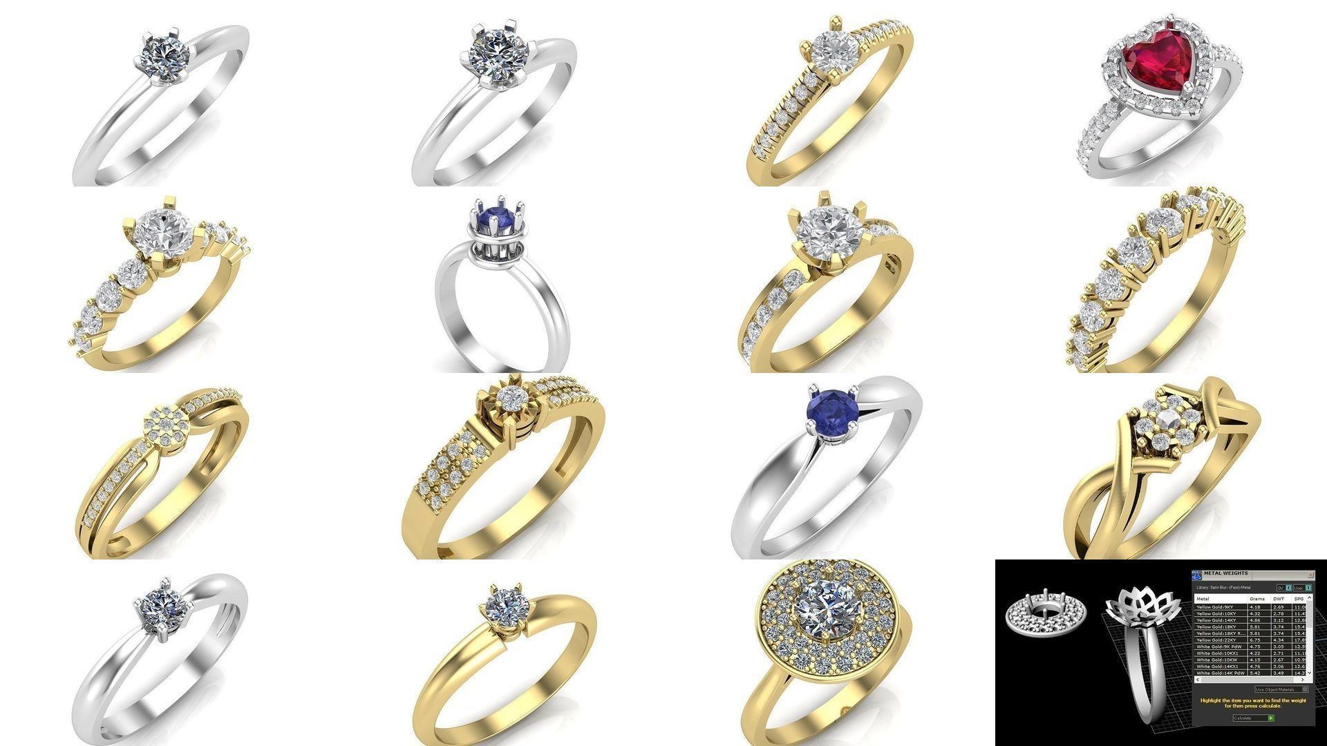 Collection Engagement rings heart and miscellaneous 31 models _1