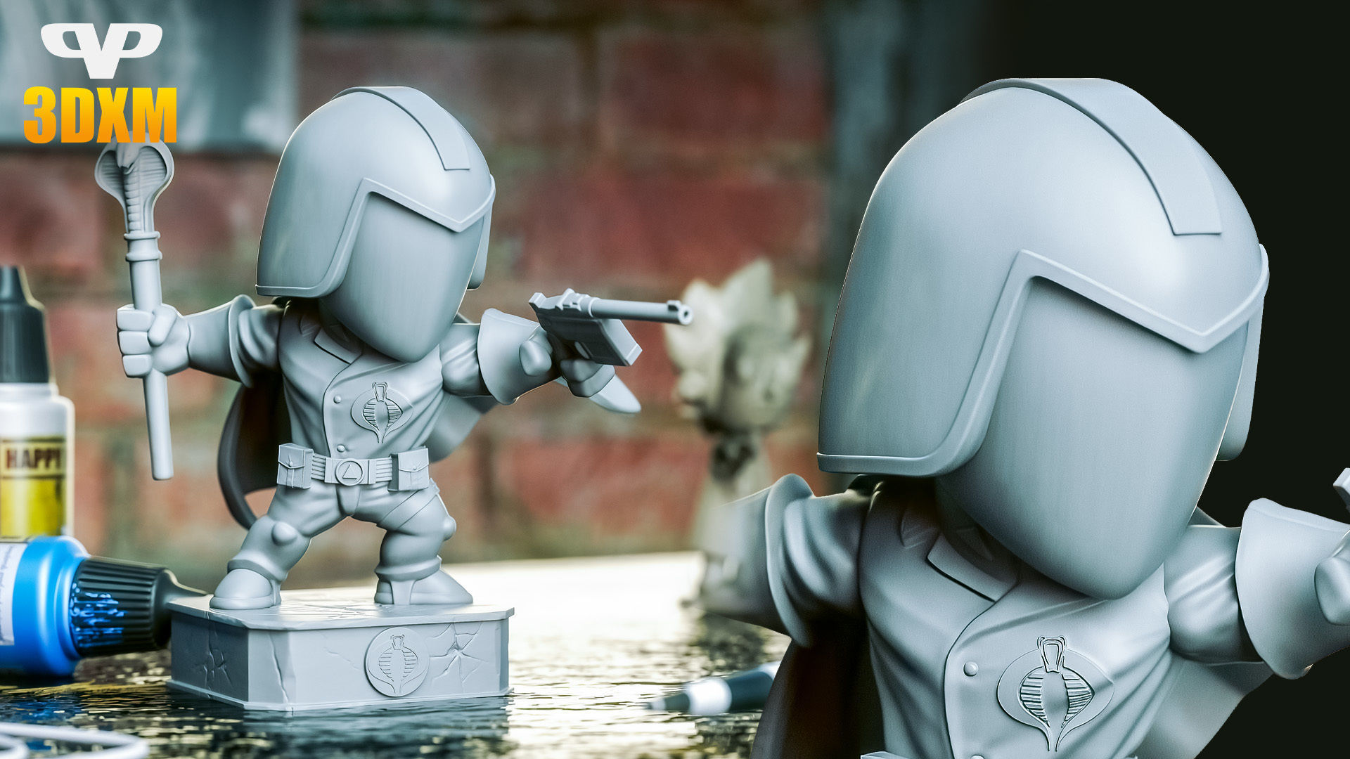 Cobra Commander Chibi STL for 3D Printing ChibiSTL 3DXM 3D print model_2