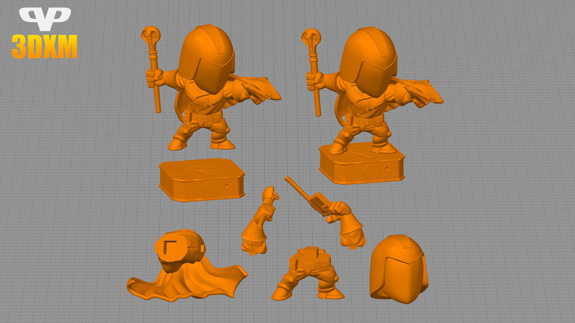 Cobra Commander Chibi STL for 3D Printing ChibiSTL 3DXM 3D print model_1