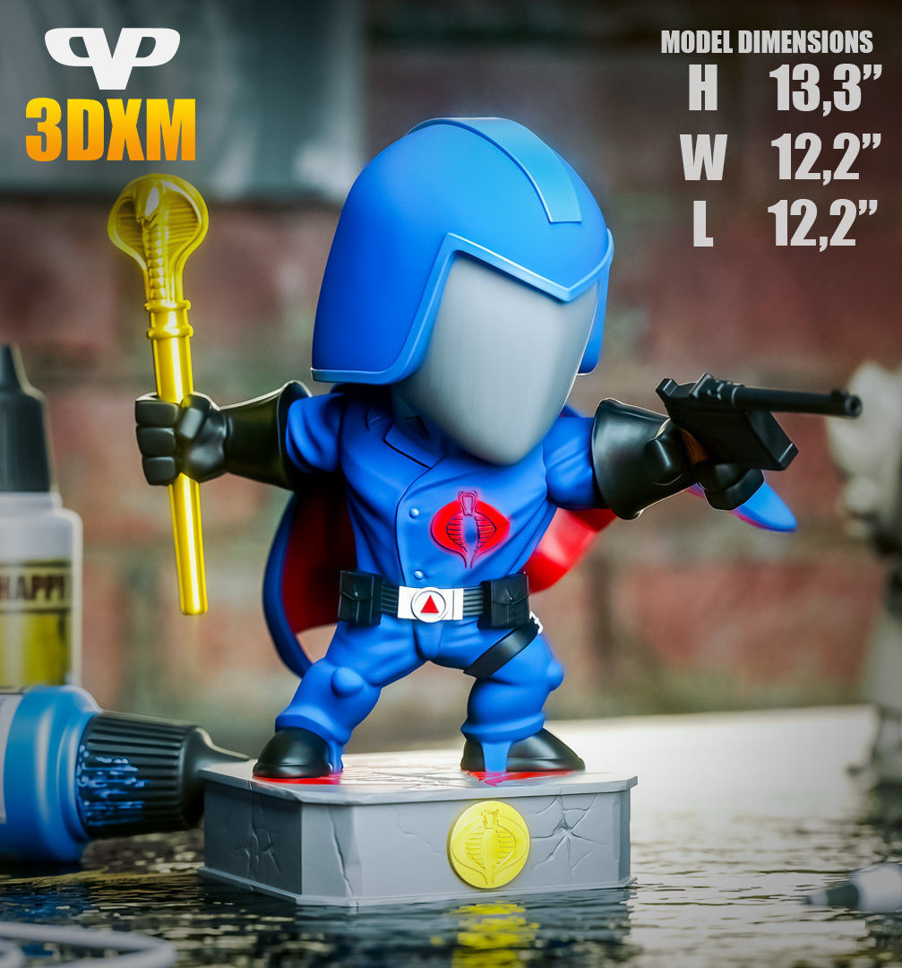 Cobra Commander Chibi STL for 3D Printing ChibiSTL 3DXM 3D print model_3