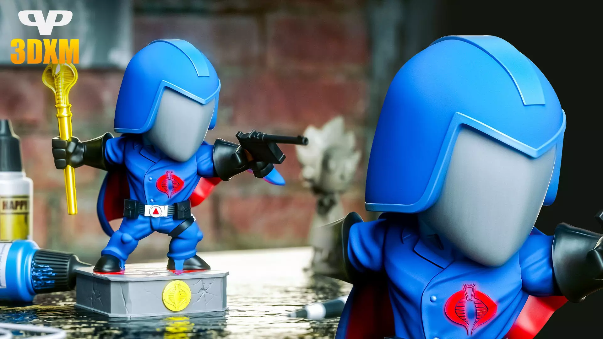 Cobra Commander Chibi STL for 3D Printing ChibiSTL 3DXM 3D print model_0