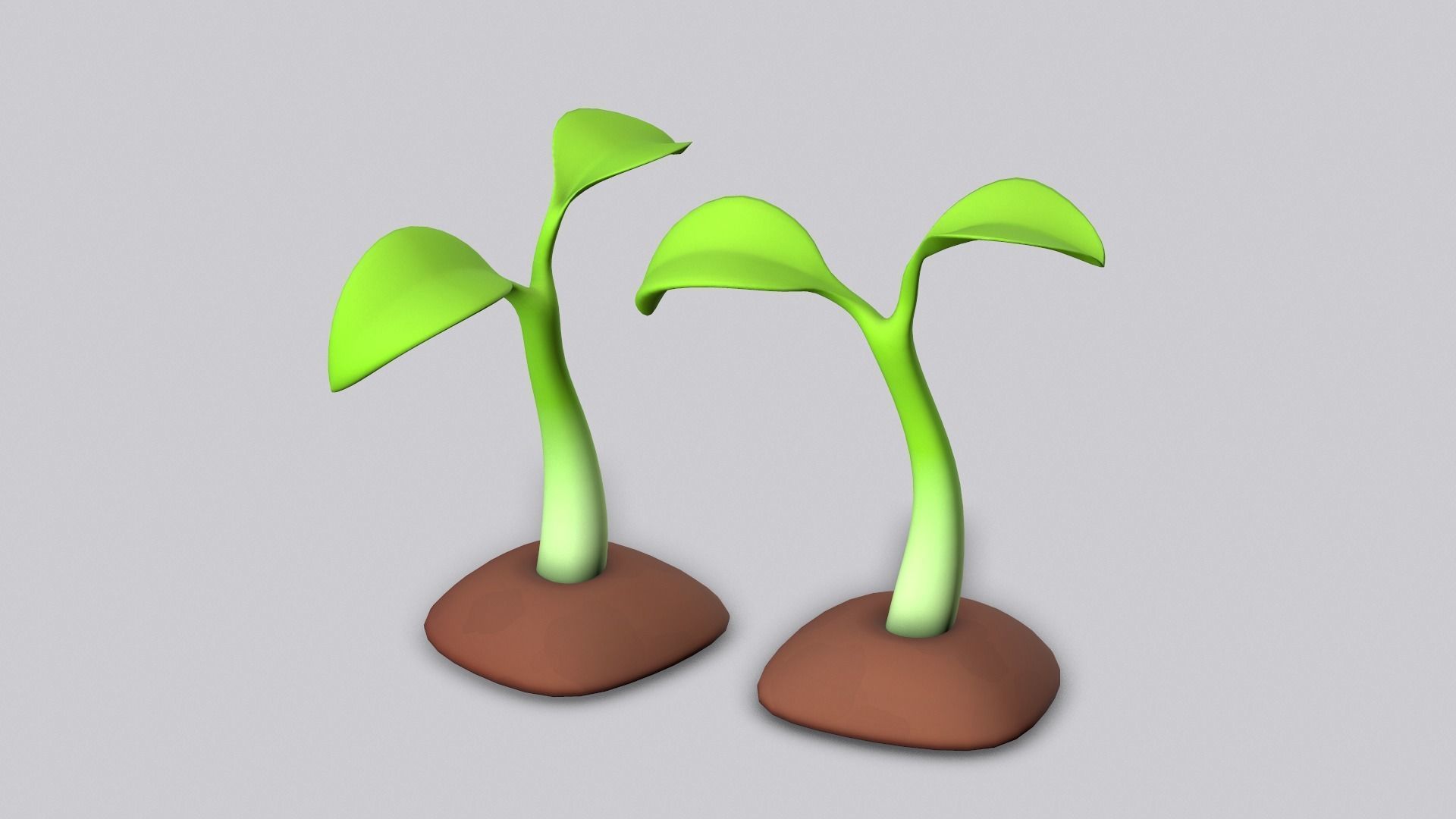 Sapling Plant Sprout Low-poly 3D model_3
